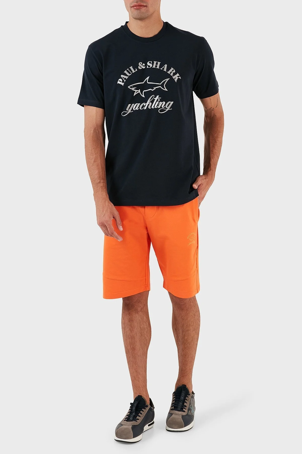 Paul & Shark Pamuklu Baskılı Bisiklet Yaka Regular Fit Erkek T Shirt 11311628 013 LACİVERT - 4