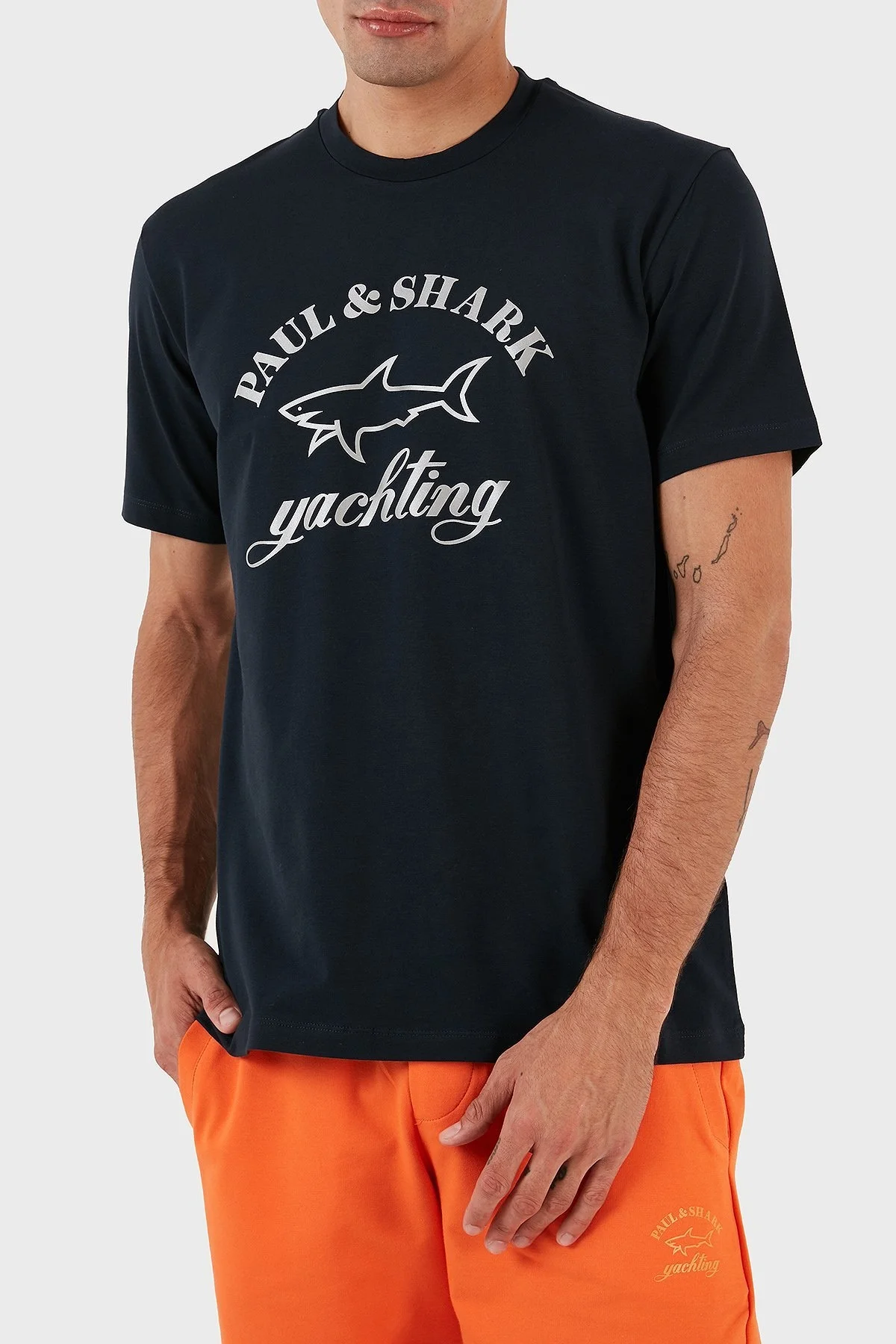 Paul & Shark Pamuklu Baskılı Bisiklet Yaka Regular Fit Erkek T Shirt 11311628 013 LACİVERT - 6