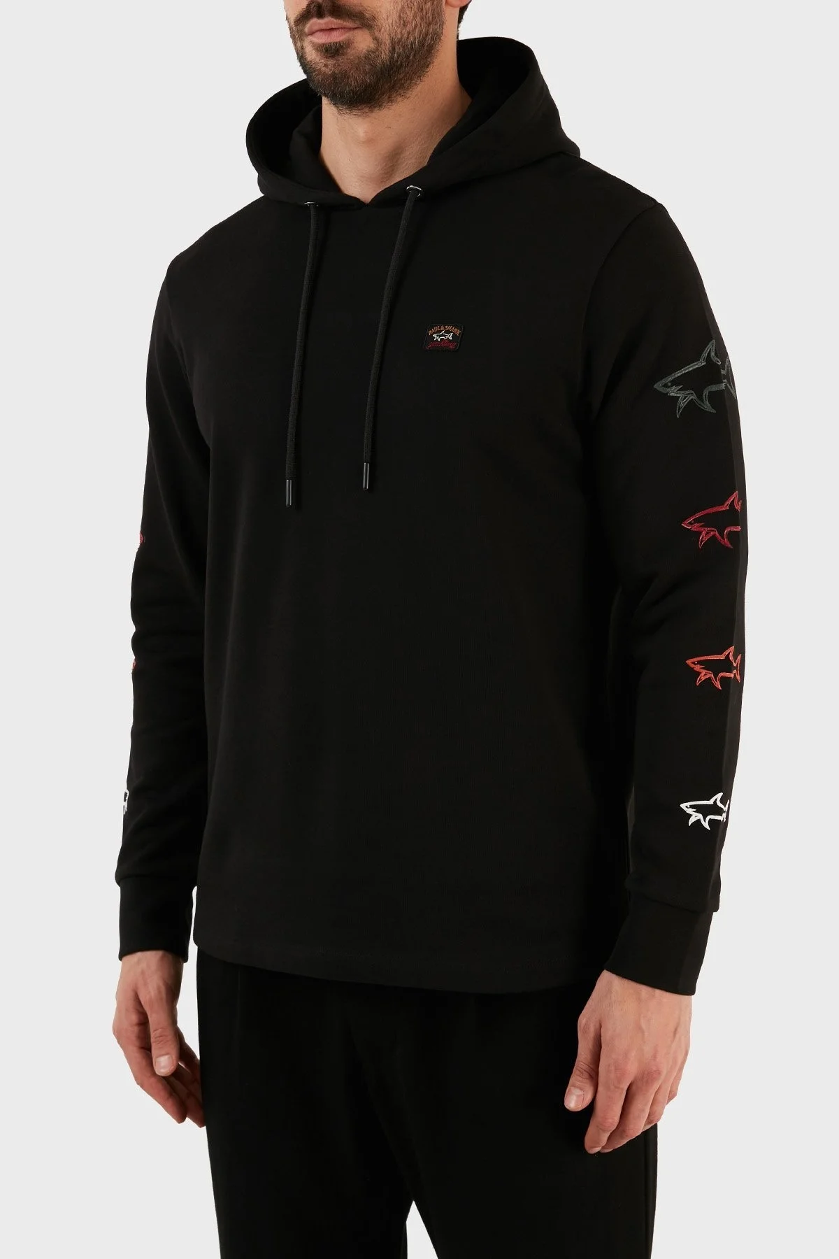 Paul & Shark Pamuklu Baskılı Regular Fit Kapüşonlu Erkek Sweat 12311887 011 SİYAH - 2