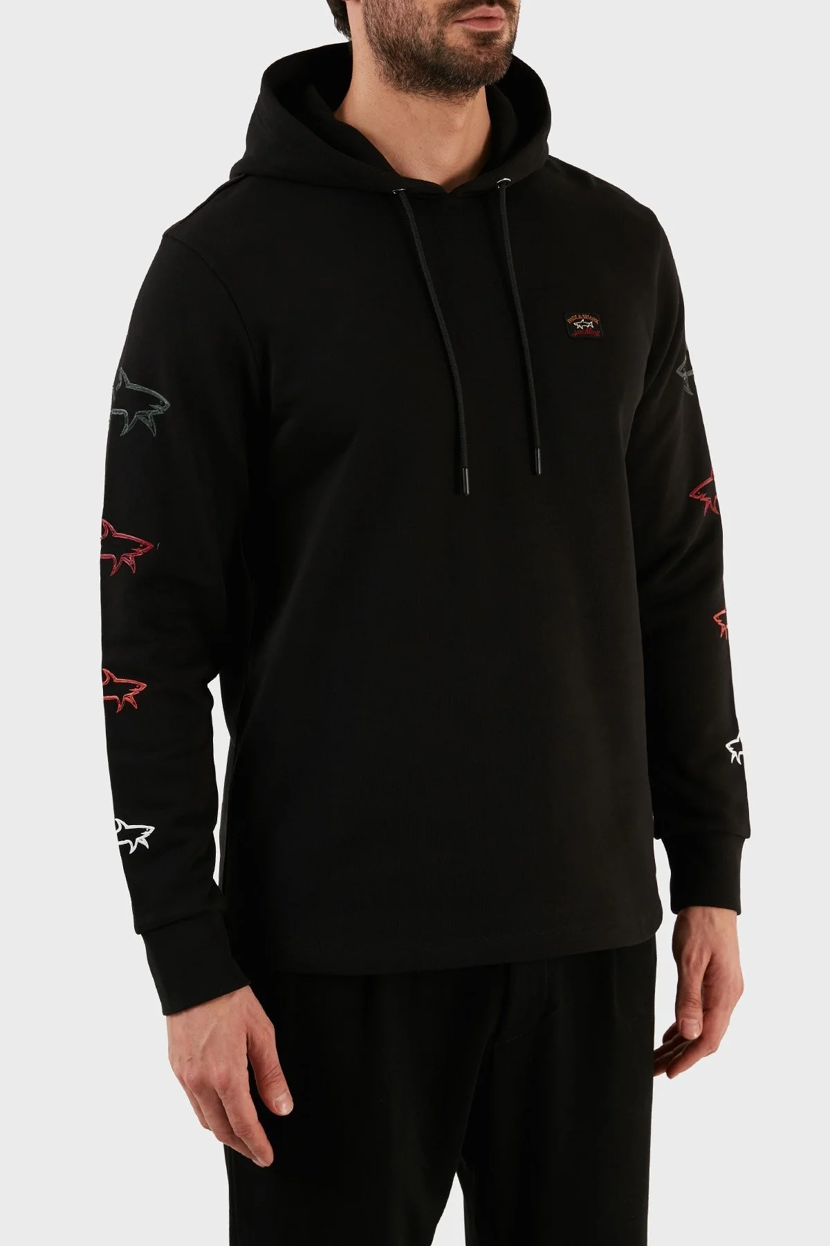 Paul & Shark Pamuklu Baskılı Regular Fit Kapüşonlu Erkek Sweat 12311887 011 SİYAH - 3