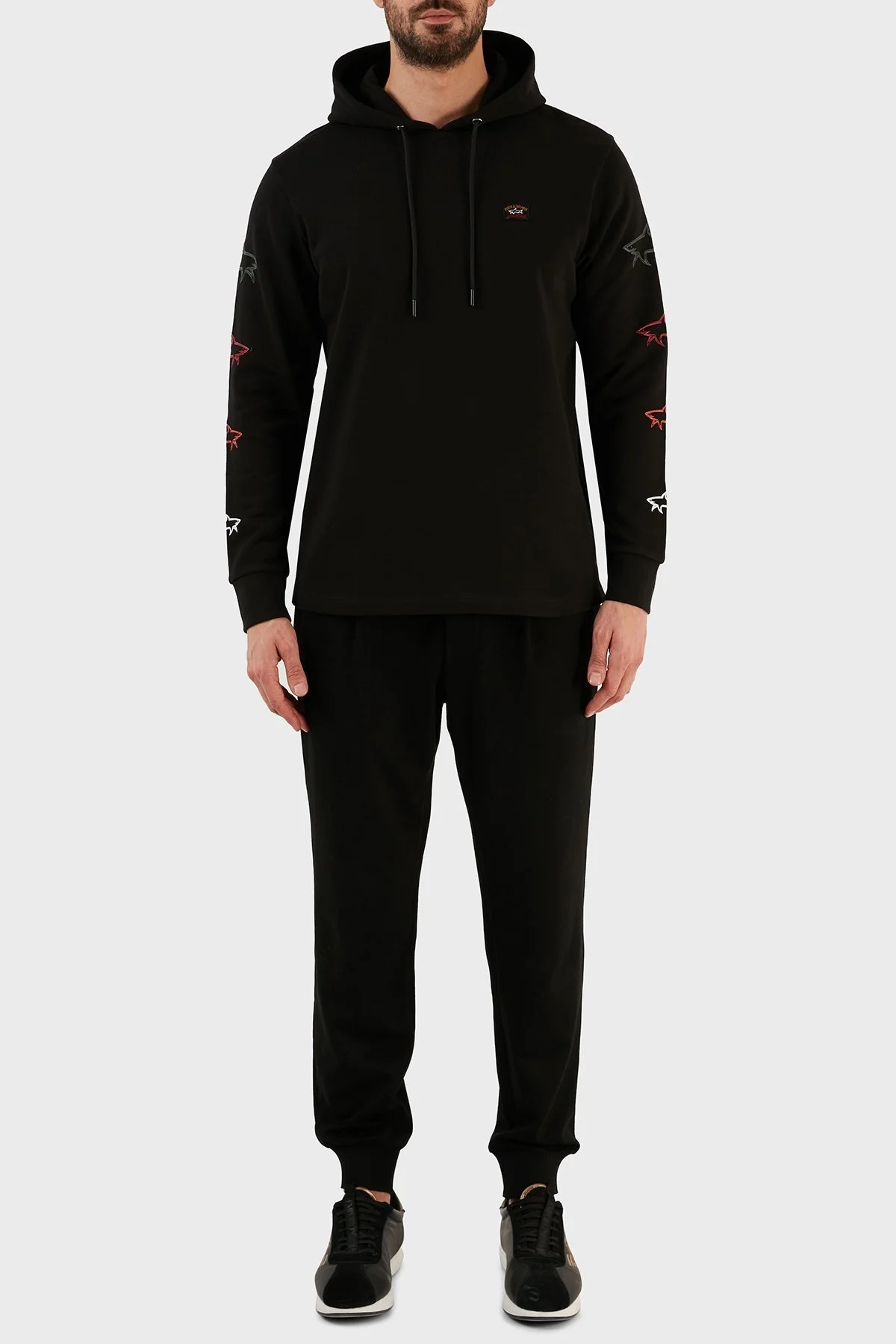 Paul & Shark Pamuklu Baskılı Regular Fit Kapüşonlu Erkek Sweat 12311887 011 SİYAH - 4