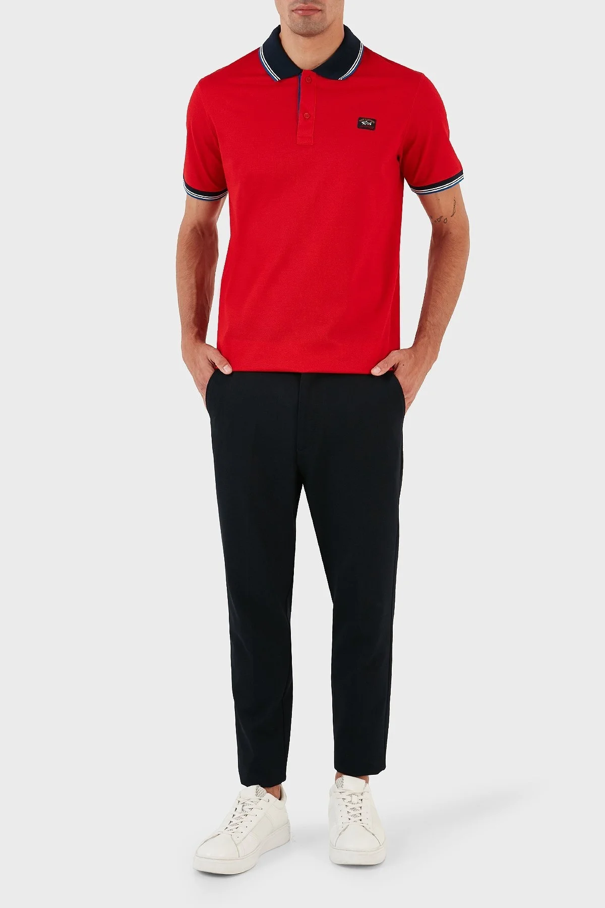 Paul & Shark Pamuklu Regular Fit Düğmeli Erkek Polo Yaka T Shirt 23411300 577 KIRMIZI - 4