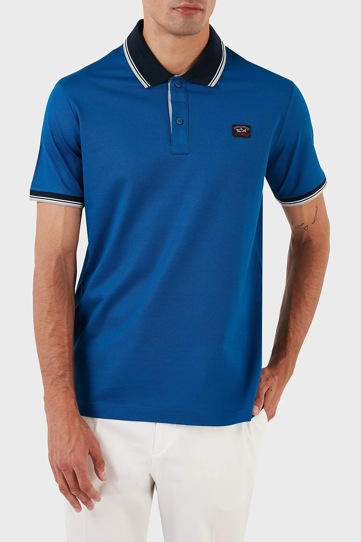 Paul & Shark Pamuklu Regular Fit Düğmeli Erkek Polo Yaka T Shirt 23411300 726 SAKS - 4