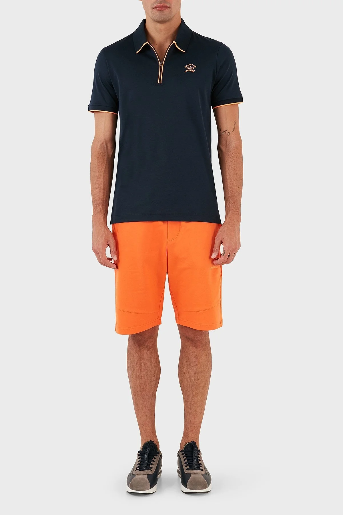 Paul & Shark Pamuklu Regular Fit Fermuarlı Erkek Polo Yaka T Shirt 23411287 013 LACİVERT - 4