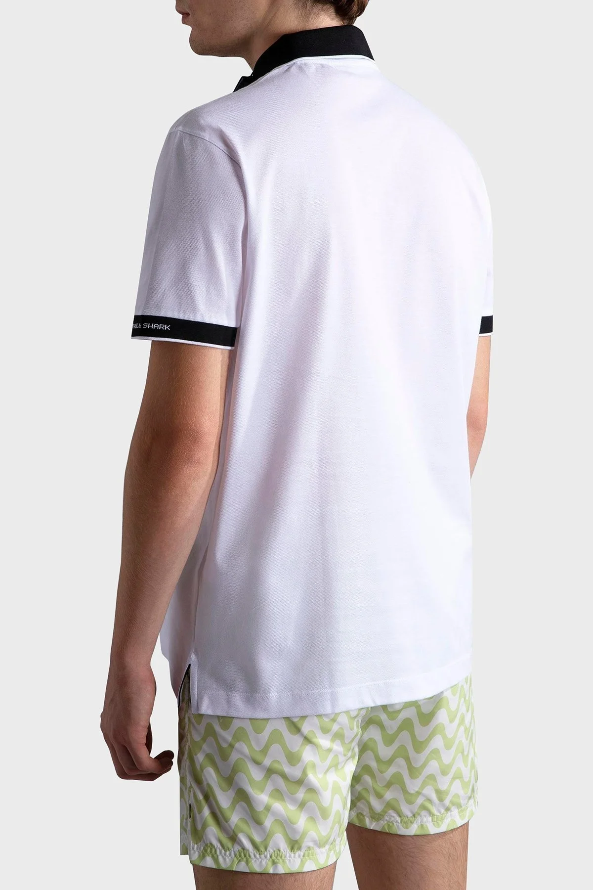 Paul & Shark Pamuklu Regular Fit Yarım Fermuarlı Erkek Polo Yaka T Shirt 24411319 010 BEYAZ - 3