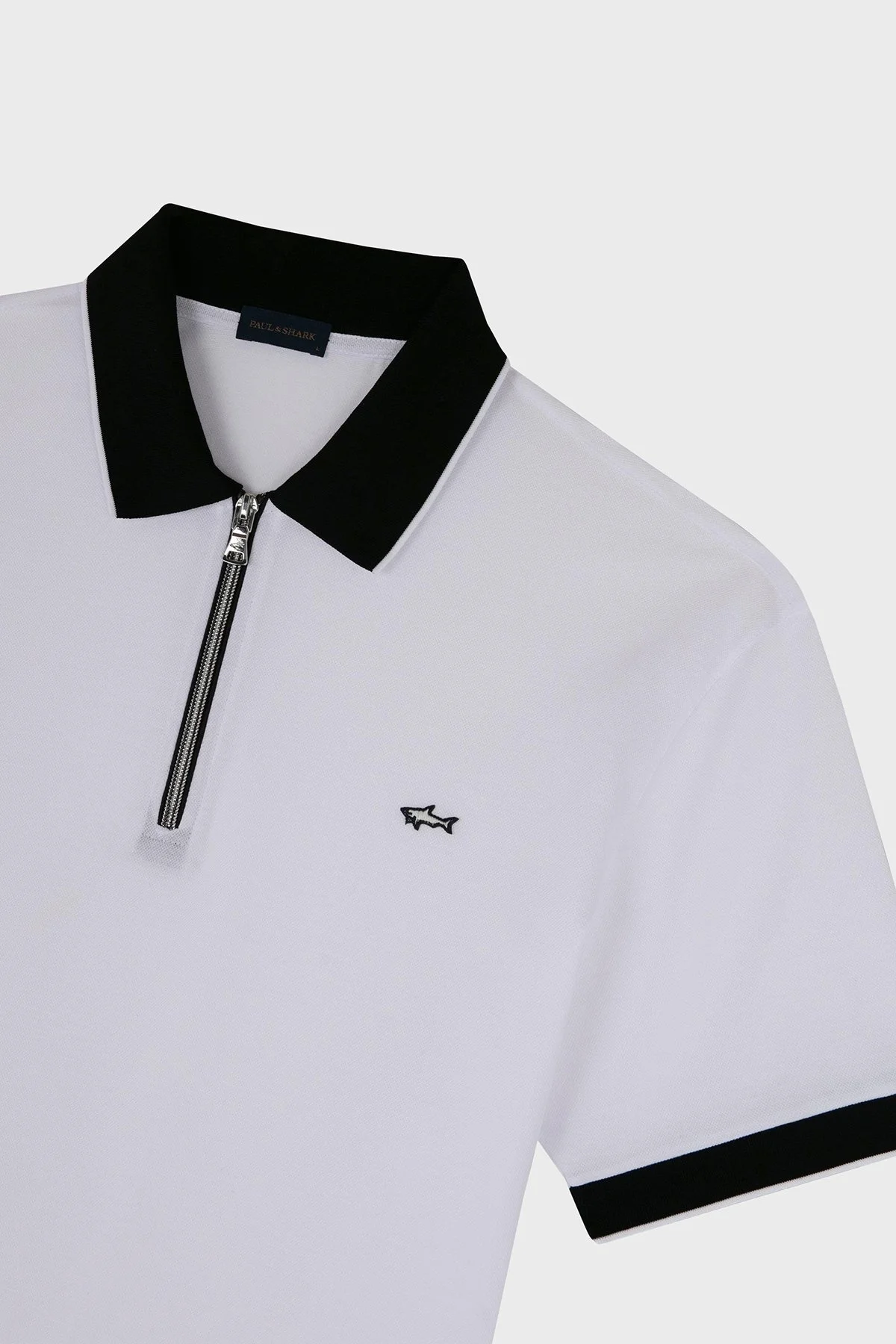 Paul & Shark Pamuklu Regular Fit Yarım Fermuarlı Erkek Polo Yaka T Shirt 24411319 010 BEYAZ - 4