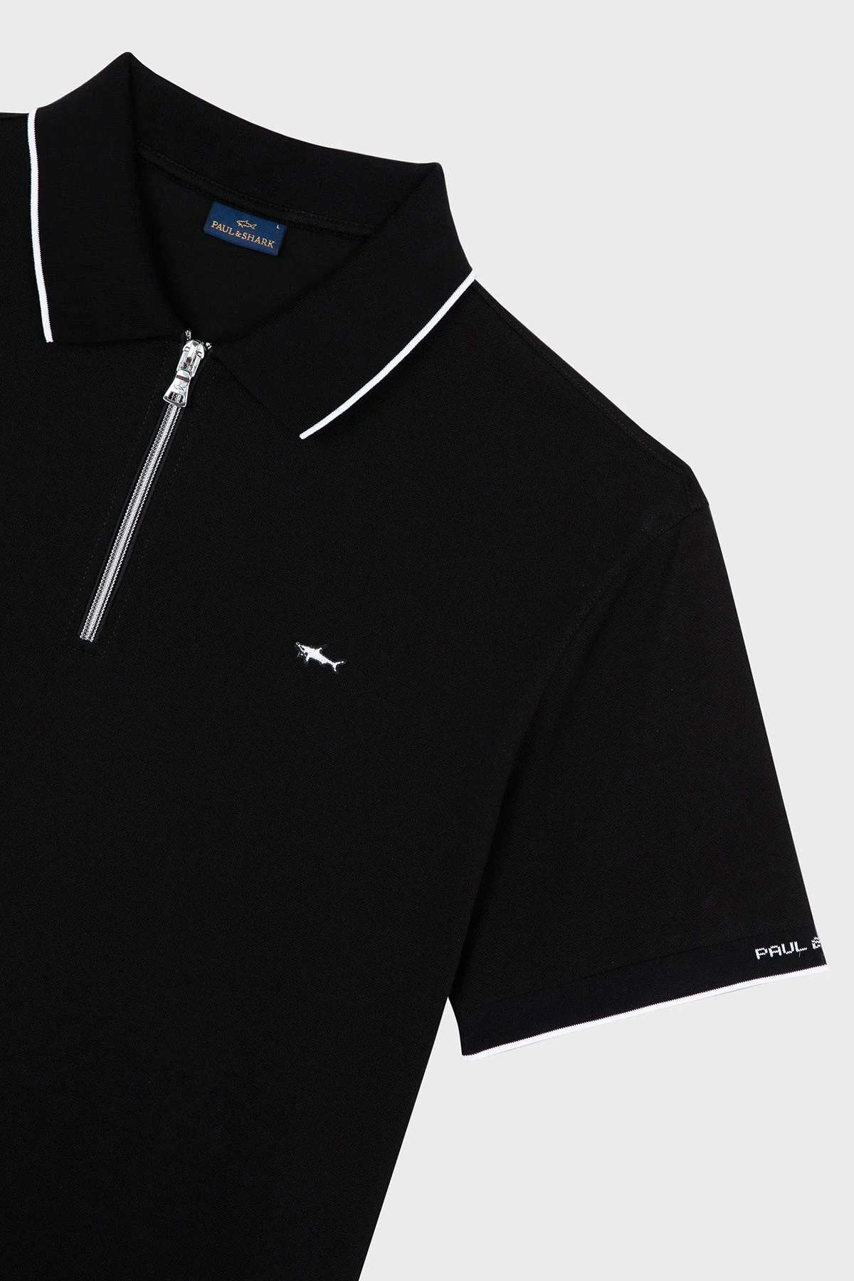 Paul & Shark Pamuklu Regular Fit Yarım Fermuarlı Erkek Polo Yaka T Shirt 24411319 011 SİYAH - 5