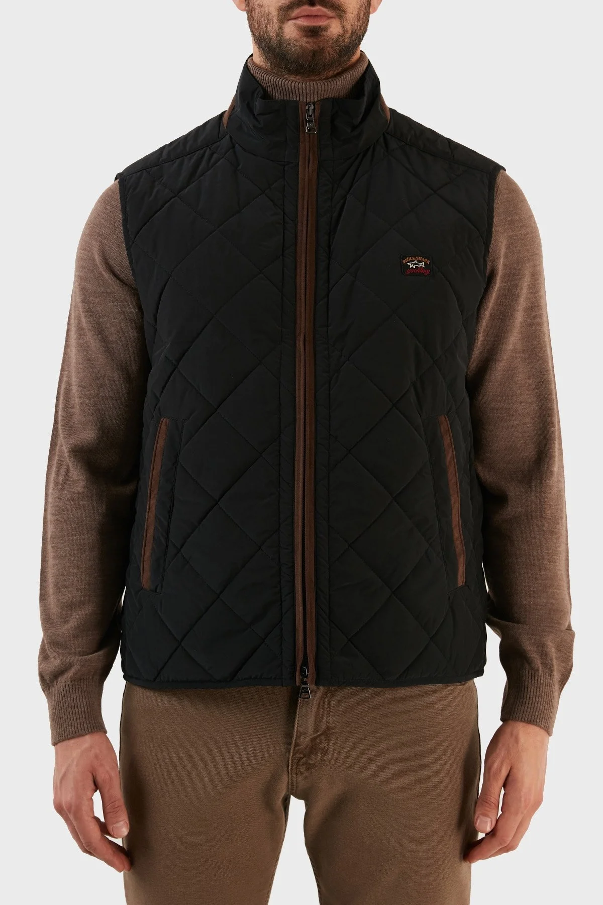 Paul & Shark Regular Fit Dik Yaka Kapitone Erkek Yelek 12312221 011 SİYAH - 1