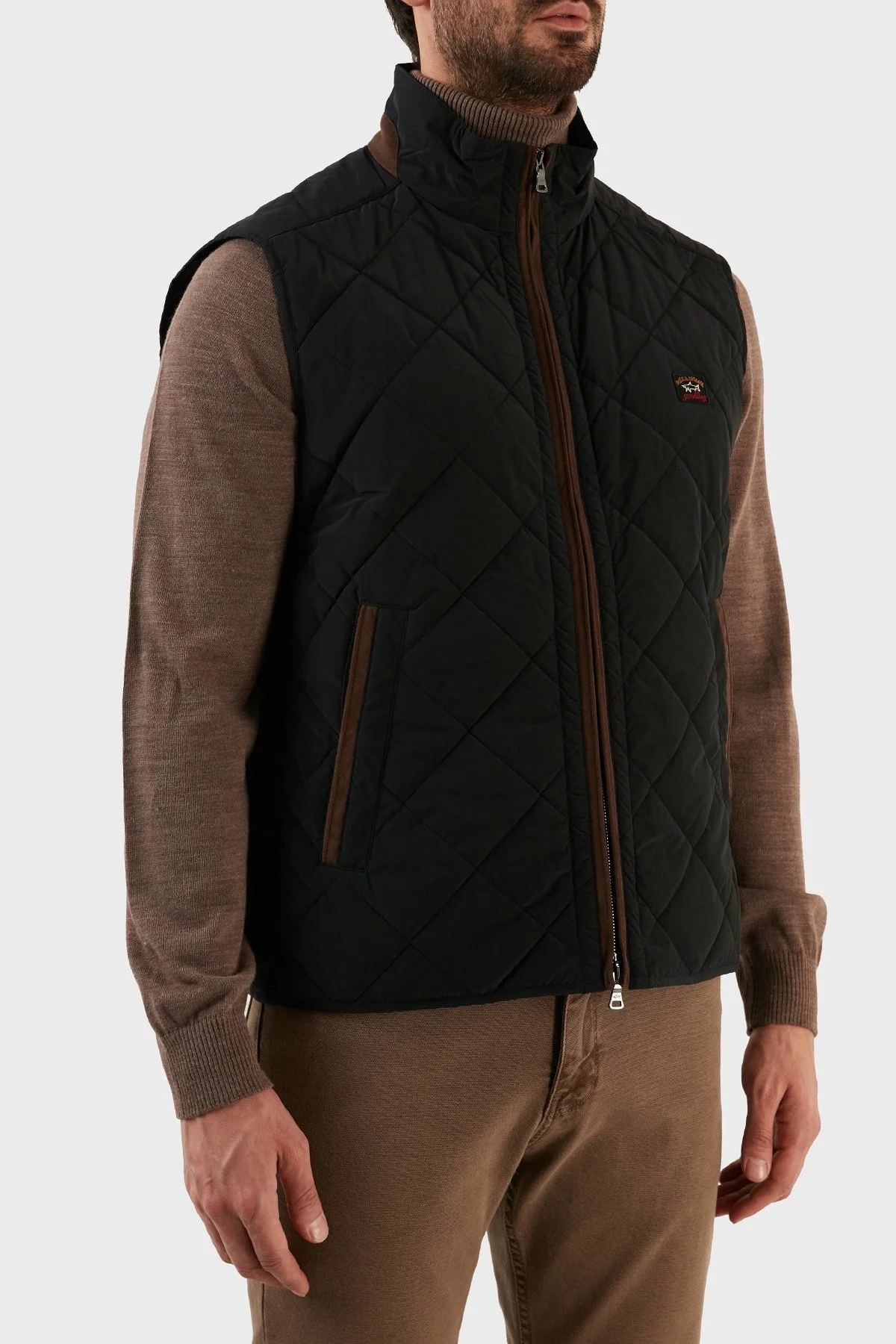 Paul & Shark Regular Fit Dik Yaka Kapitone Erkek Yelek 12312221 011 SİYAH - 2