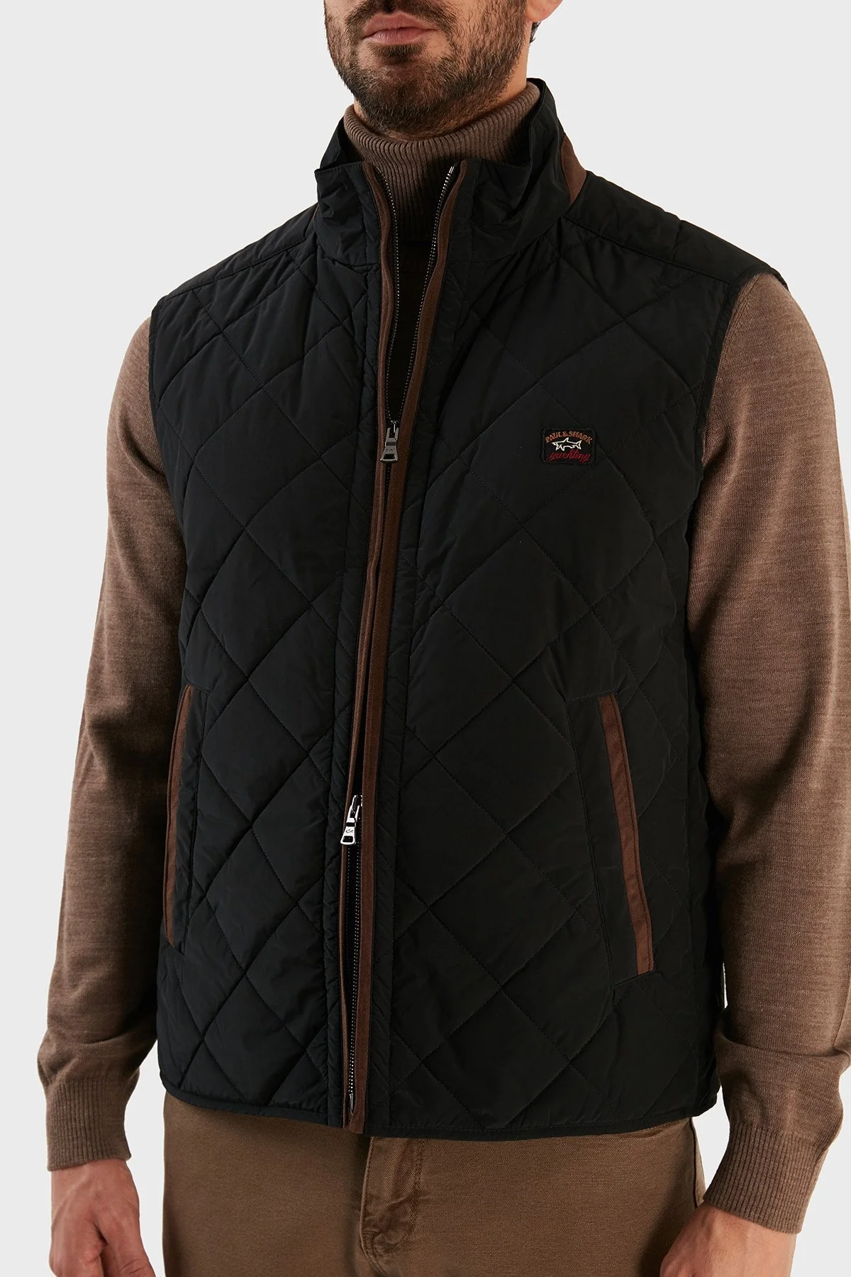 Paul & Shark Regular Fit Dik Yaka Kapitone Erkek Yelek 12312221 011 SİYAH - 3