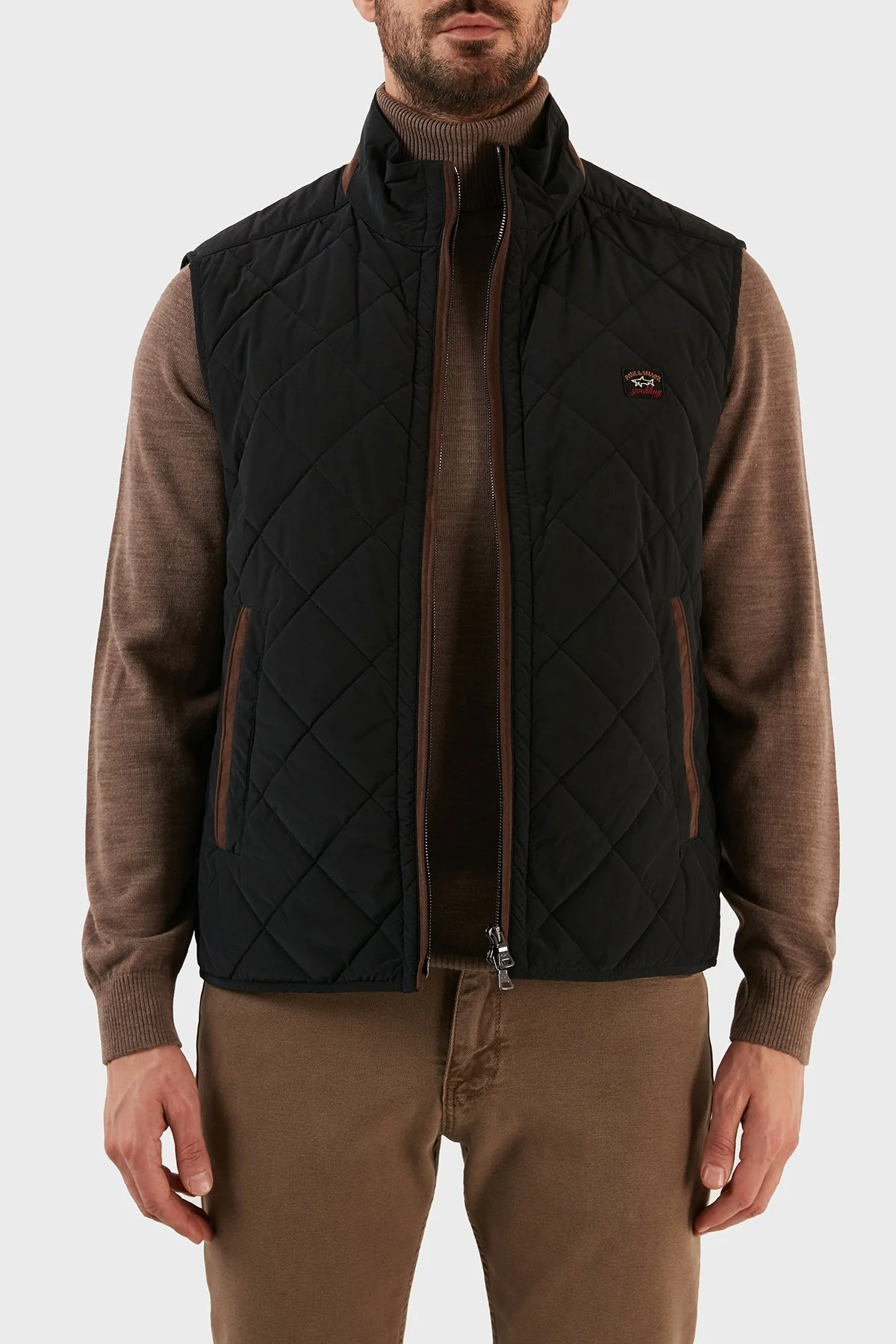 Paul & Shark Regular Fit Dik Yaka Kapitone Erkek Yelek 12312221 011 SİYAH - 4