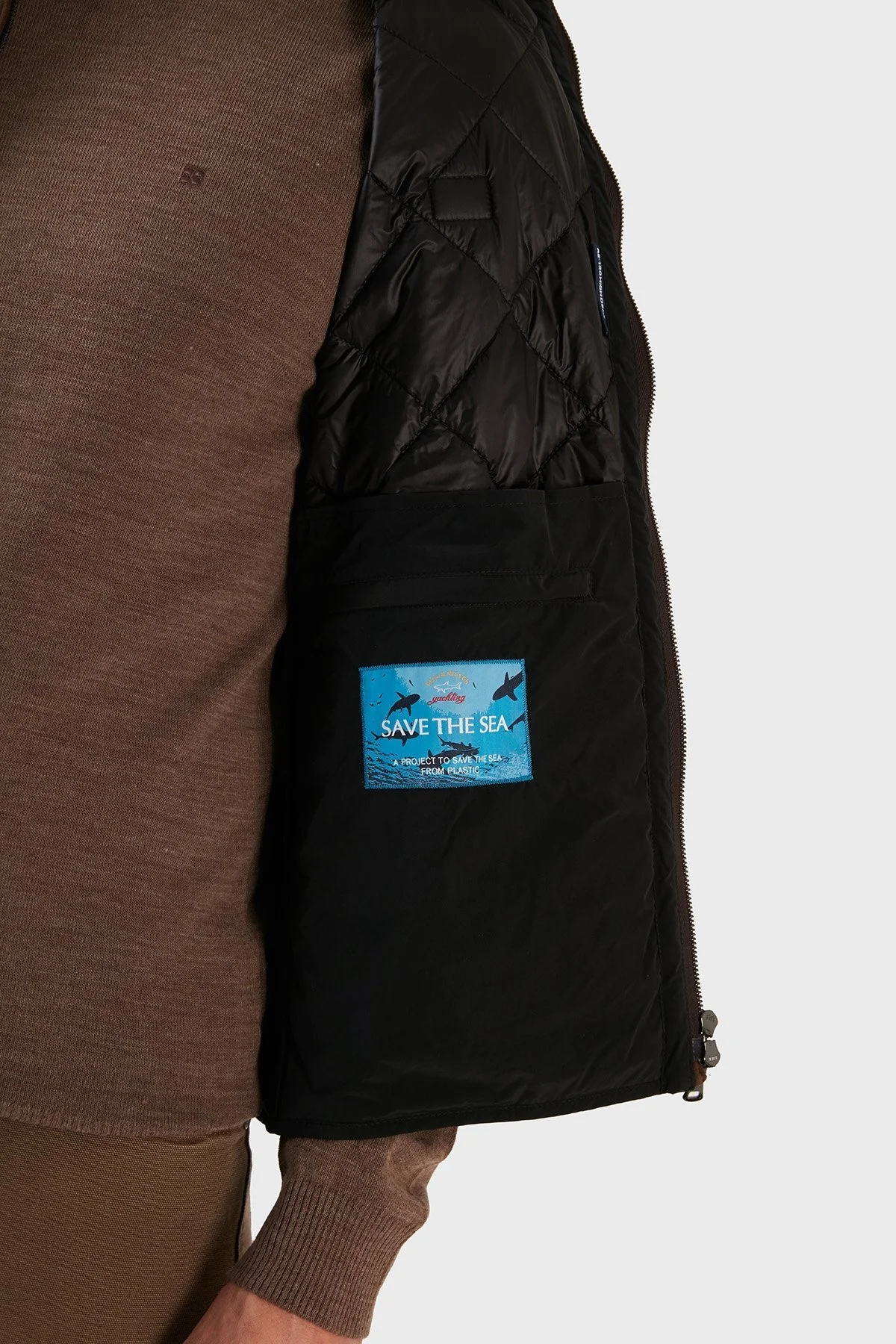 Paul & Shark Regular Fit Dik Yaka Kapitone Erkek Yelek 12312221 011 SİYAH - 5