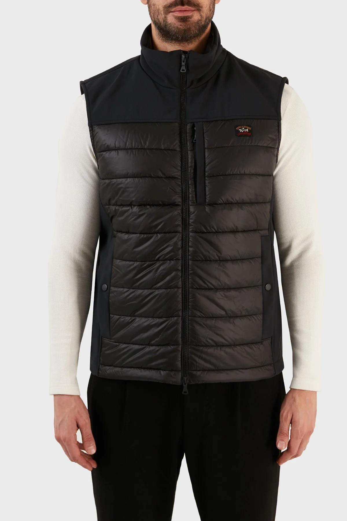 Paul & Shark Regular Fit Dik Yaka Şişme Erkek Yelek 12312108 011 SİYAH - 1