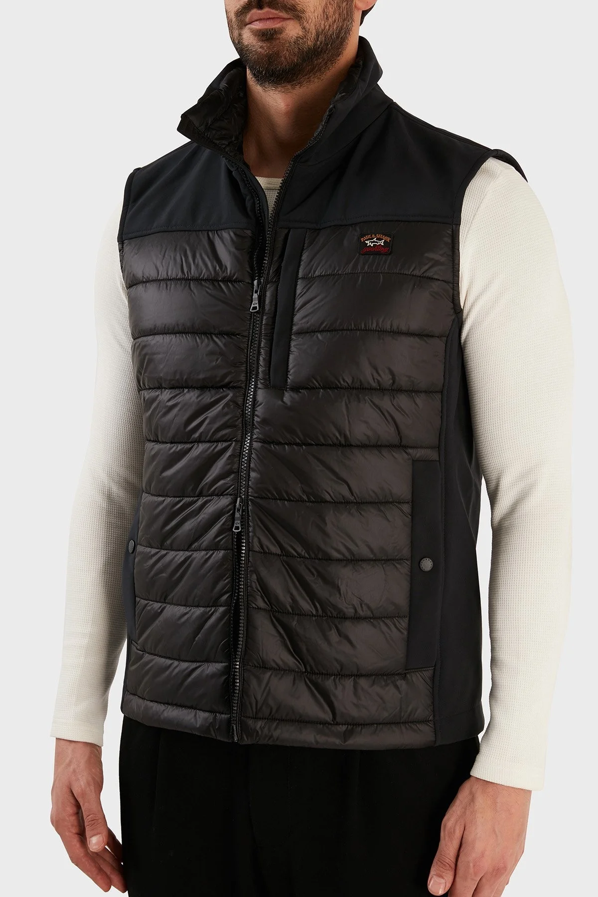 Paul & Shark Regular Fit Dik Yaka Şişme Erkek Yelek 12312108 011 SİYAH - 3