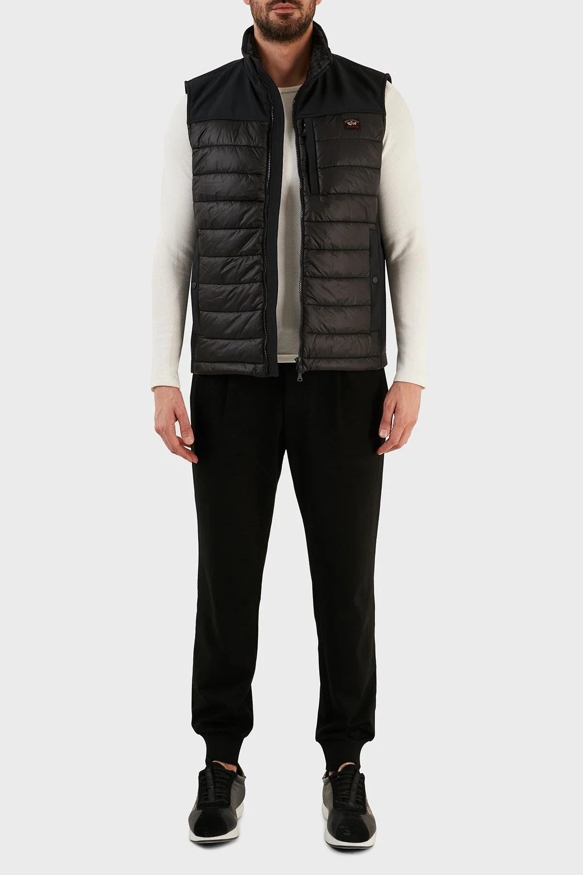 Paul & Shark Regular Fit Dik Yaka Şişme Erkek Yelek 12312108 011 SİYAH - 4