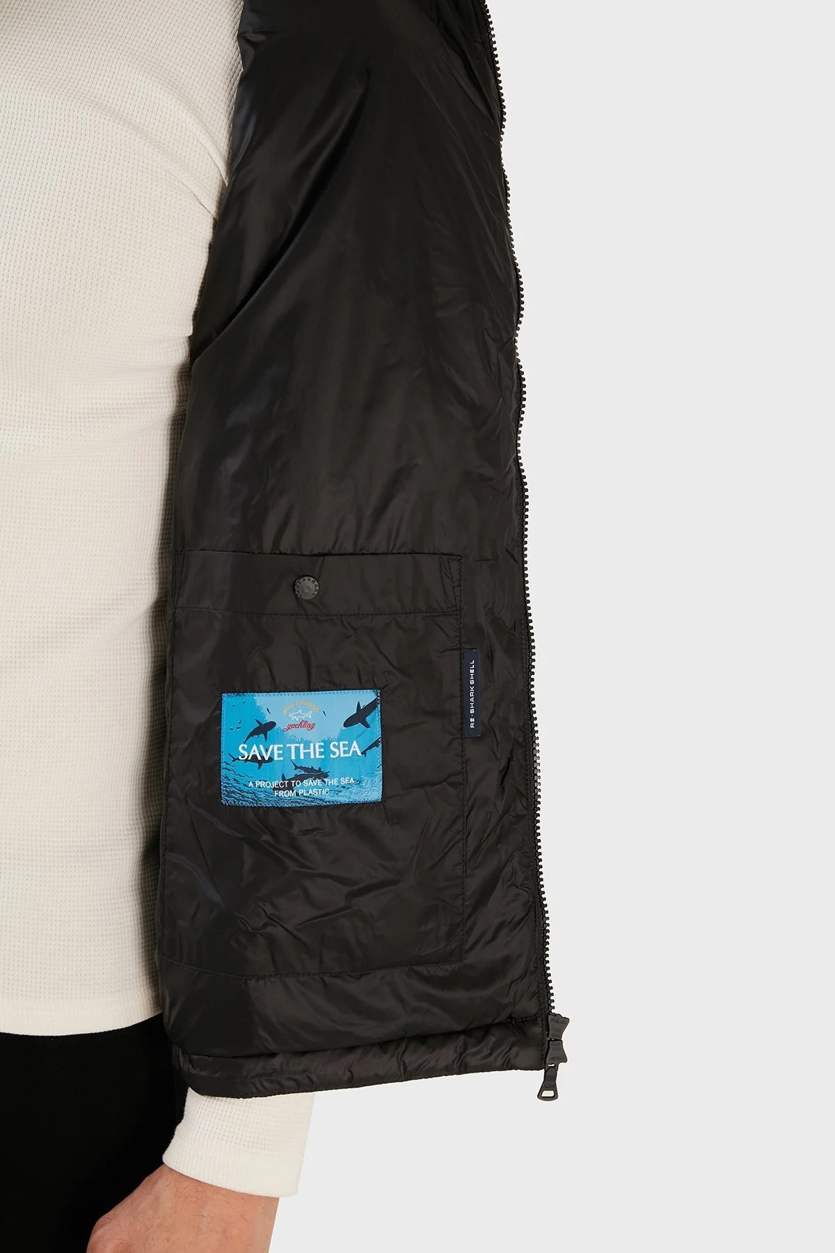 Paul & Shark Regular Fit Dik Yaka Şişme Erkek Yelek 12312108 011 SİYAH - 5