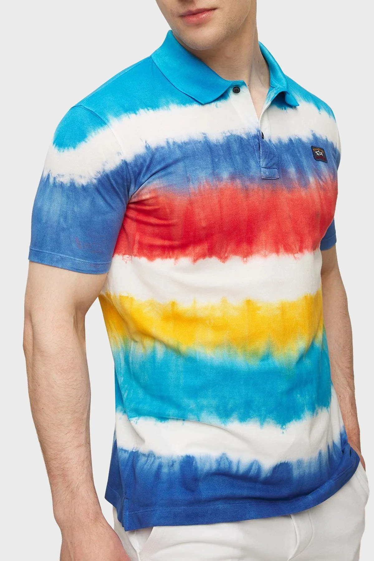 Paul & Shark Renk Bloklu % 100 Pamuk Regular Fit Erkek Polo Yaka T Shirt 23411225 225 MAVİ - 6