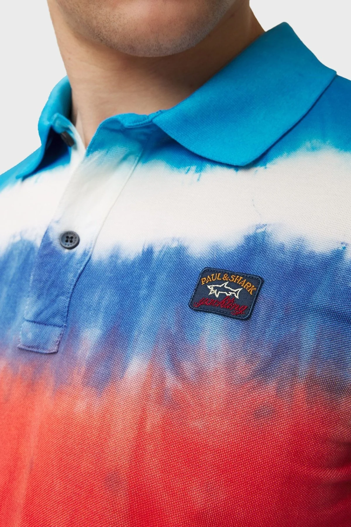 Paul & Shark Renk Bloklu % 100 Pamuk Regular Fit Erkek Polo Yaka T Shirt 23411225 225 MAVİ - 7