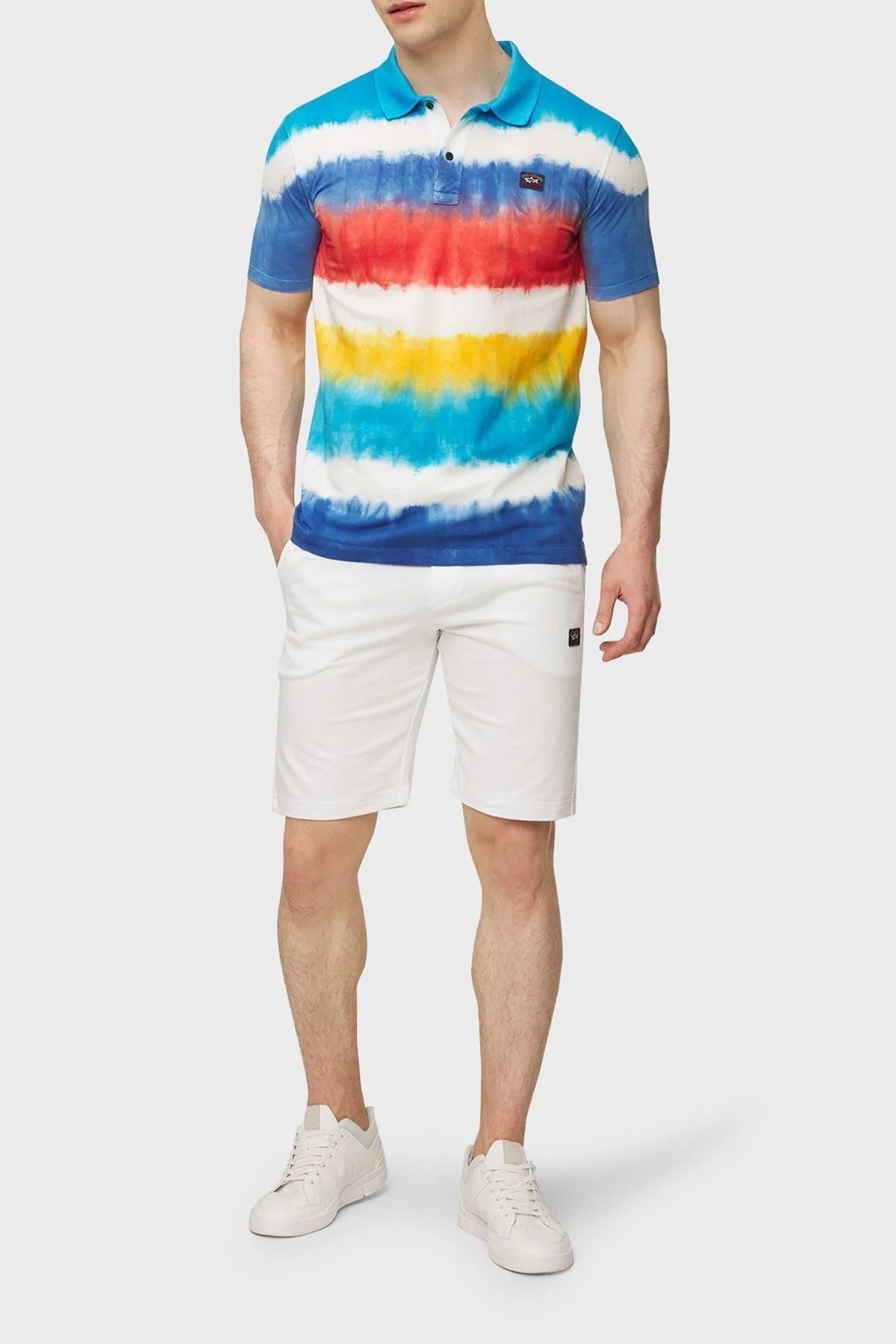 Paul & Shark Renk Bloklu % 100 Pamuk Regular Fit Erkek Polo Yaka T Shirt 23411225 225 MAVİ - 9