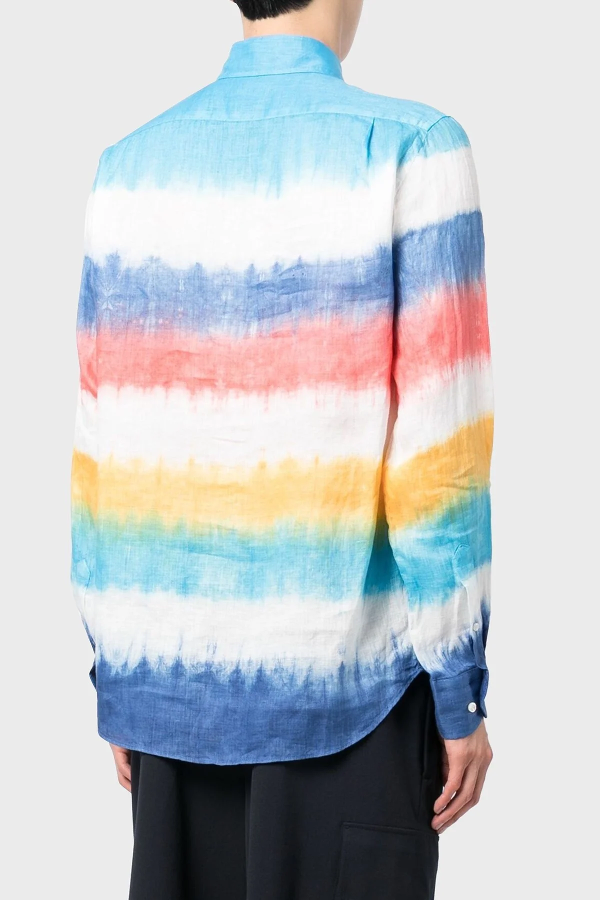 Paul & Shark Renk Bloklu Düğmeli Yaka % 100 Keten Erkek Gömlek 23413244J 100 MAVİ - 3