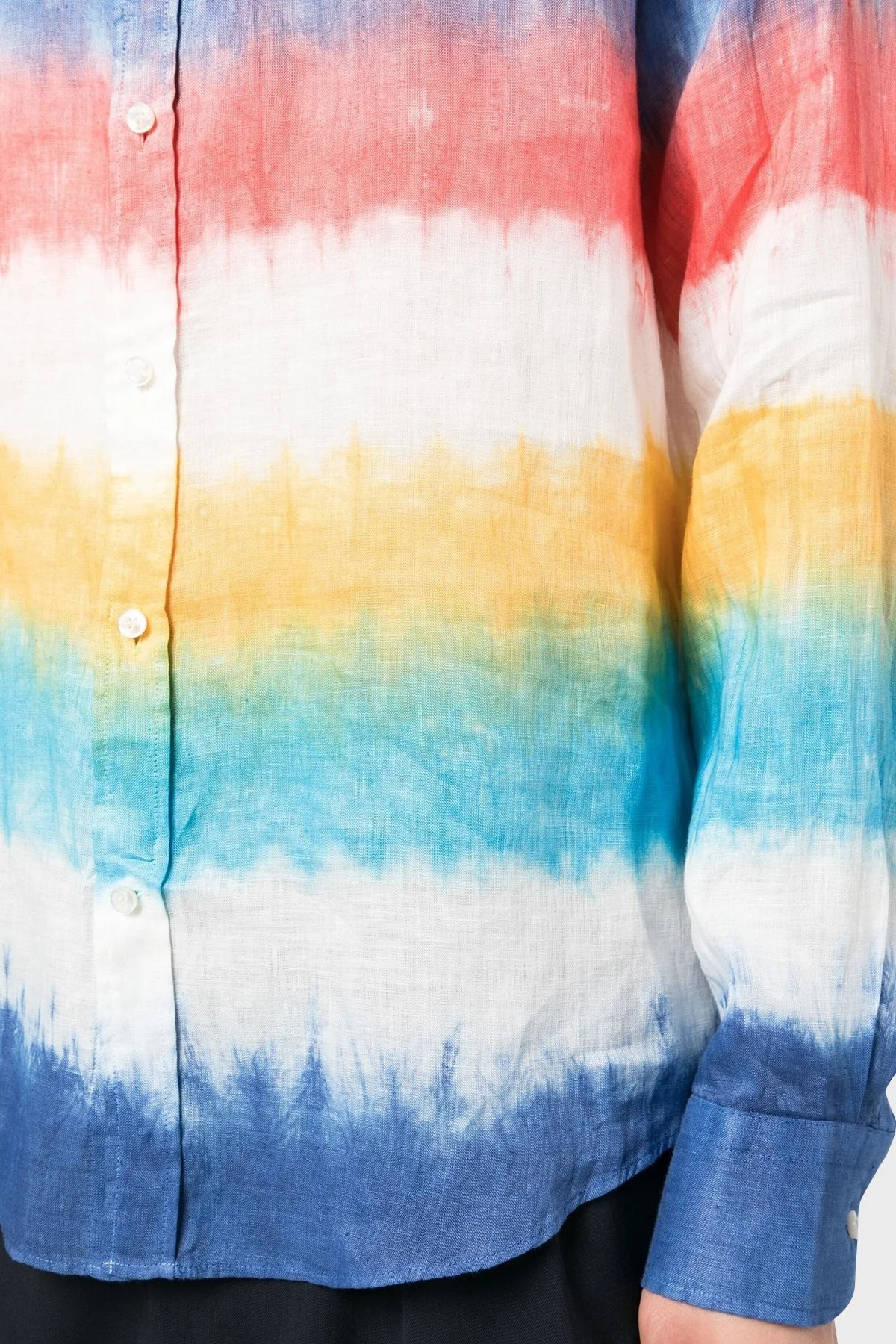 Paul & Shark Renk Bloklu Düğmeli Yaka % 100 Keten Erkek Gömlek 23413244J 100 MAVİ - 4