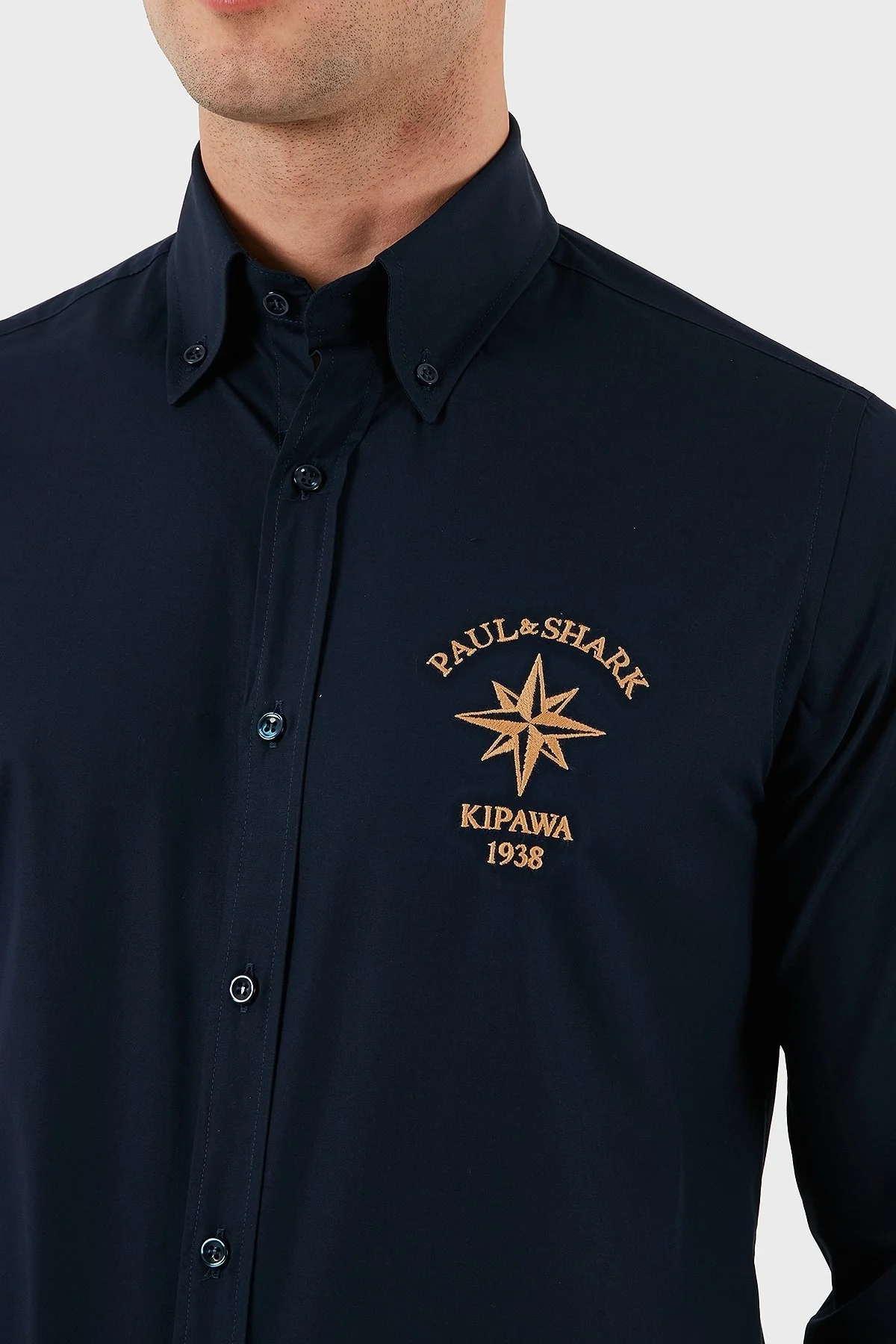 Paul & Shark Streç Pamuklu Regular Fit Düğmeli Yaka Erkek Gömlek 24413321 050 LACİVERT - 5