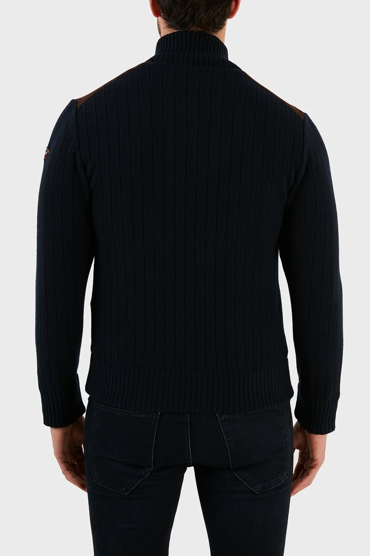 Paul & Shark Yün ve Kaşmir Karışımlı Regular Fit Dik Yaka Erkek Hırka 12311253 050 LACİVERT - 5