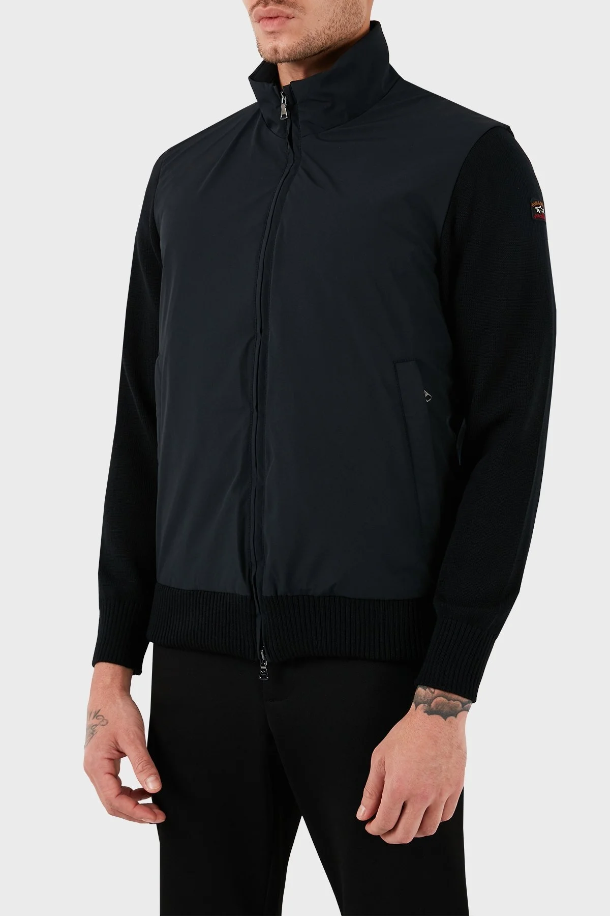 Paul & Shark Yünlü Dik Yaka Su ve Rüzgar Geçirmez Regular Fit Fermuarlı Cepli Erkek Ceket 12311222 011 SİYAH - 1