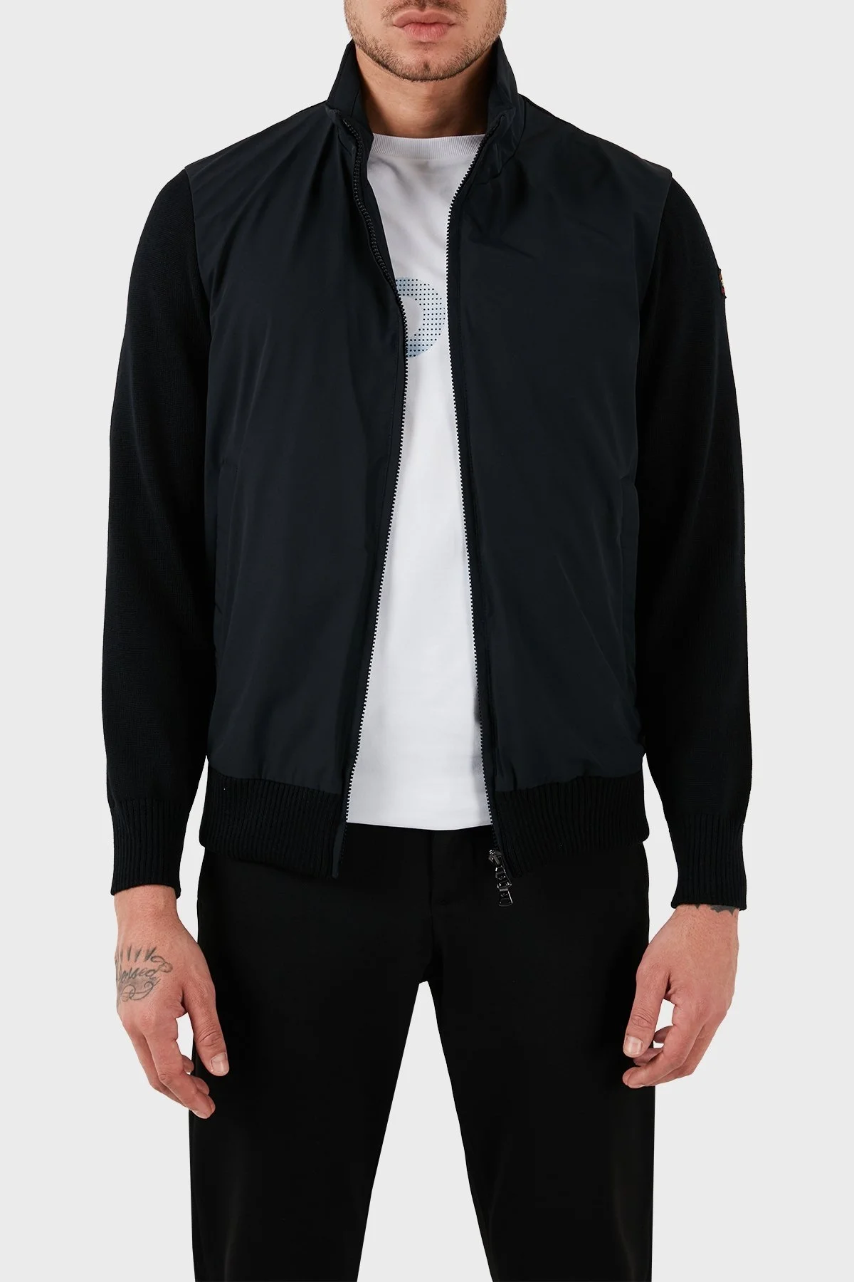 Paul & Shark Yünlü Dik Yaka Su ve Rüzgar Geçirmez Regular Fit Fermuarlı Cepli Erkek Ceket 12311222 011 SİYAH - 2