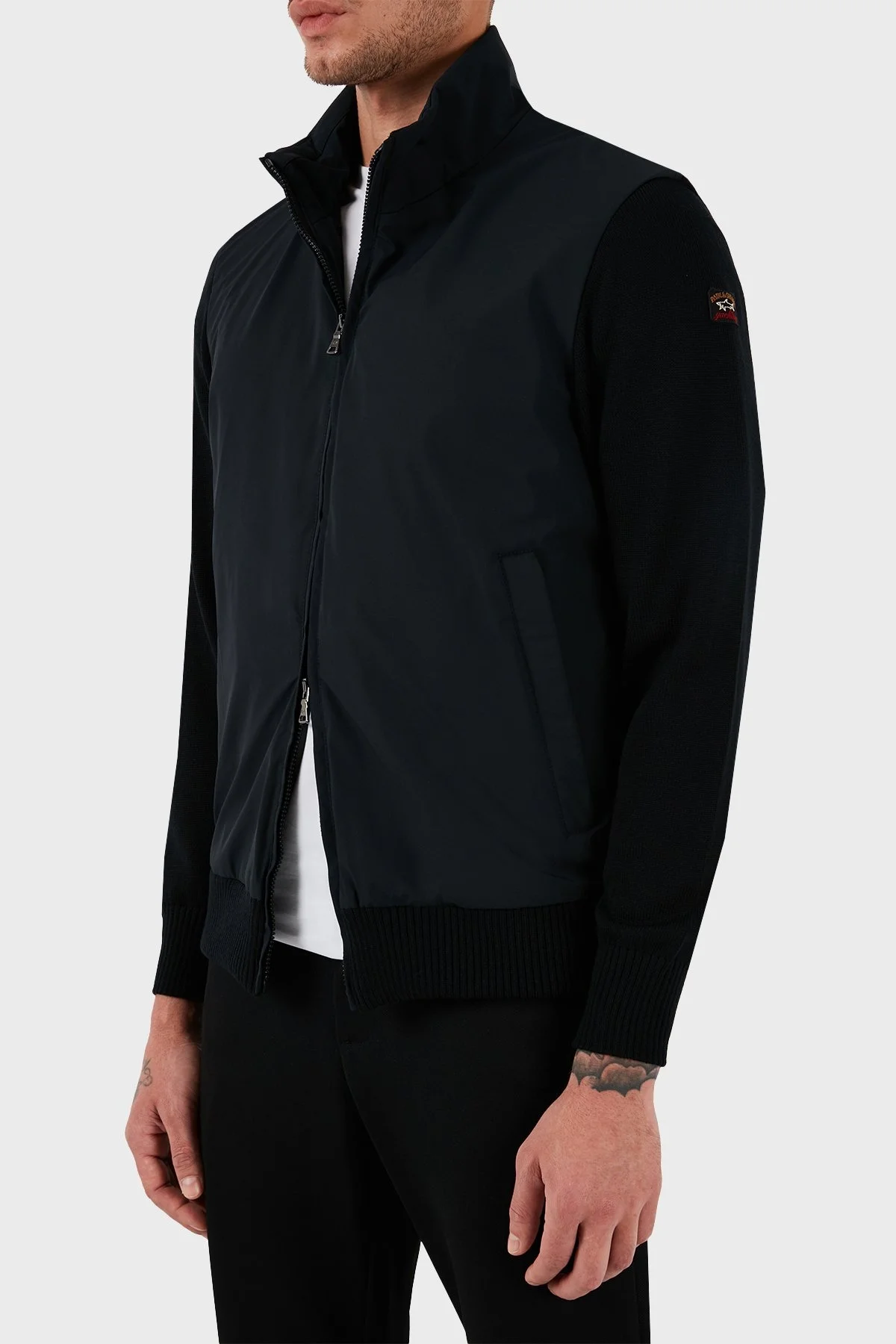 Paul & Shark Yünlü Dik Yaka Su ve Rüzgar Geçirmez Regular Fit Fermuarlı Cepli Erkek Ceket 12311222 011 SİYAH - 4