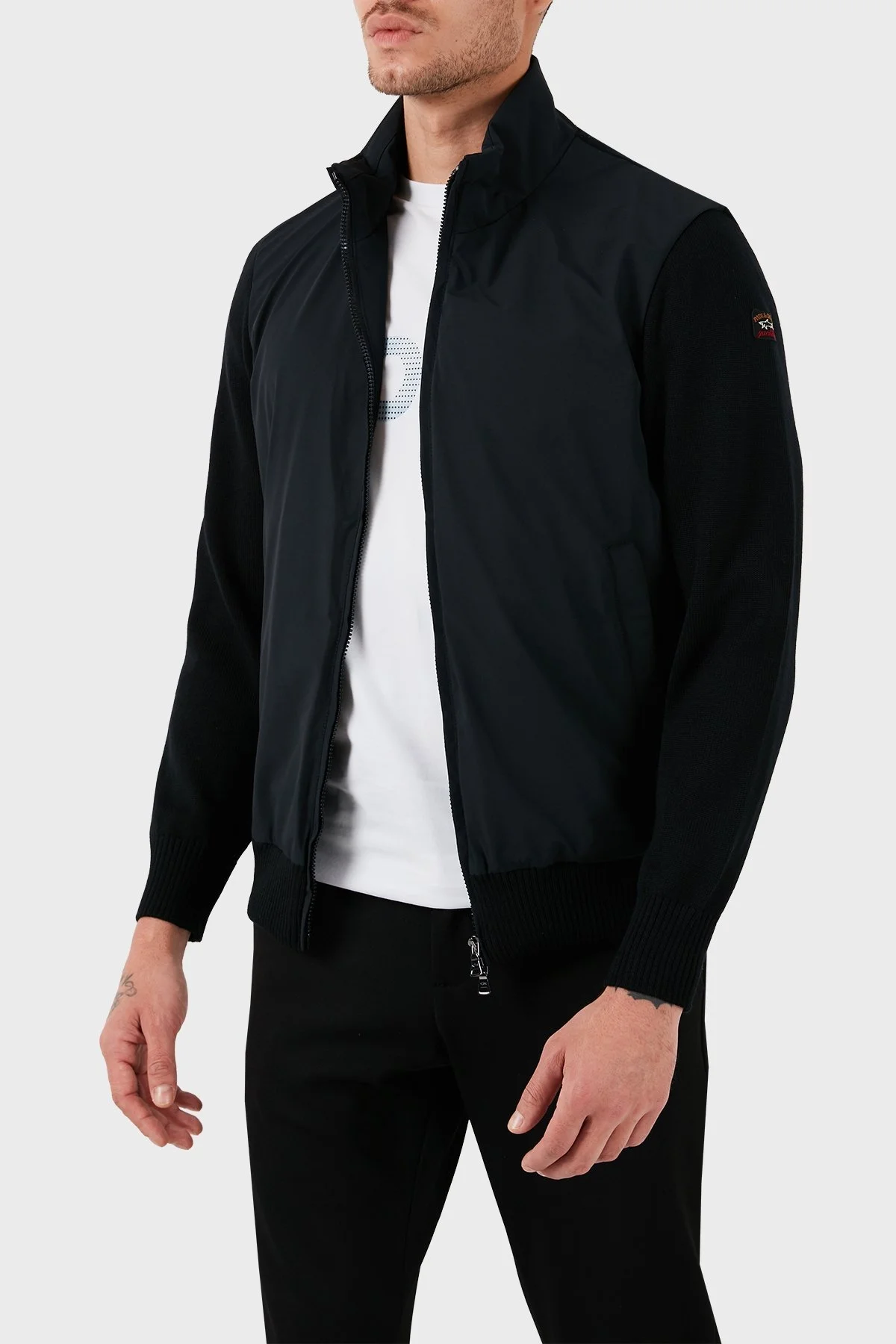 Paul & Shark Yünlü Dik Yaka Su ve Rüzgar Geçirmez Regular Fit Fermuarlı Cepli Erkek Ceket 12311222 011 SİYAH - 7