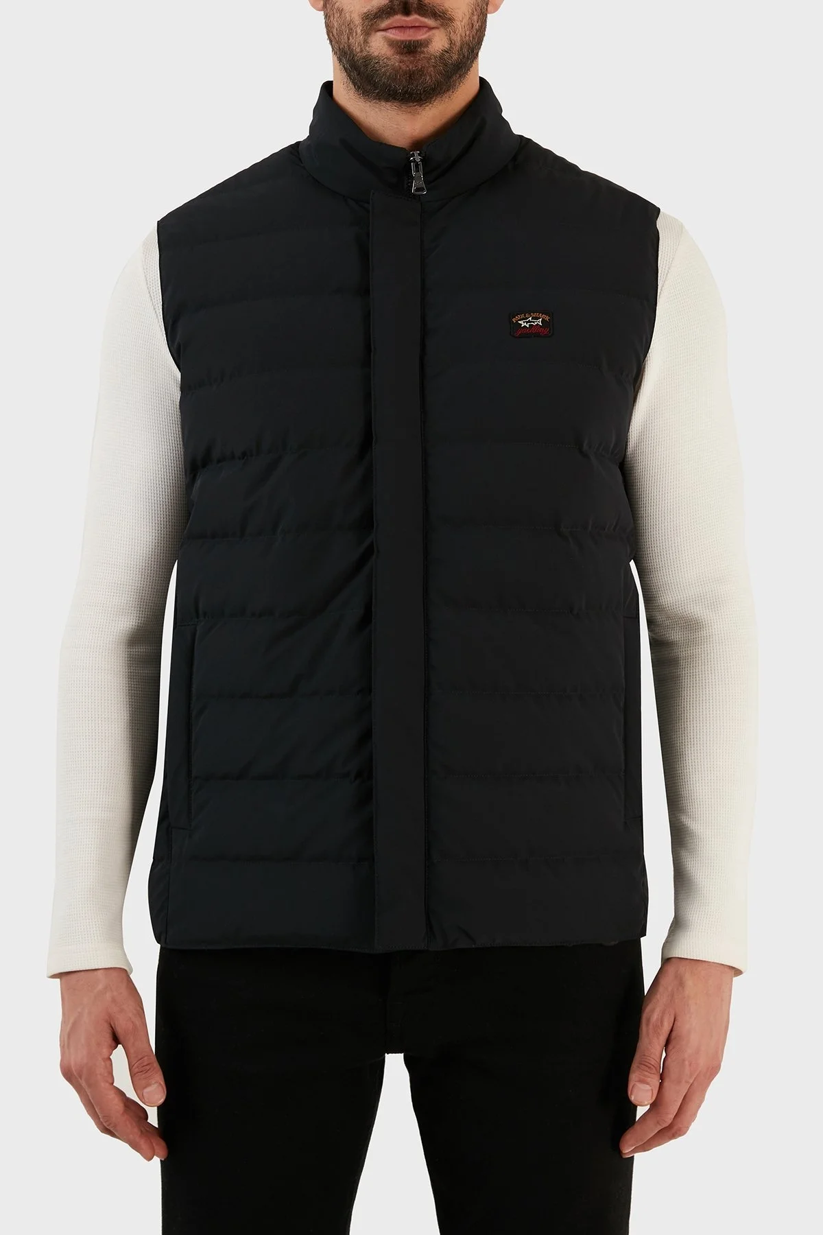 Paul & Shark Yünlü Regular Fit Kuş Tüyü Dolgulu Dik Yaka Erkek Yelek 12311244 011 SİYAH - 1