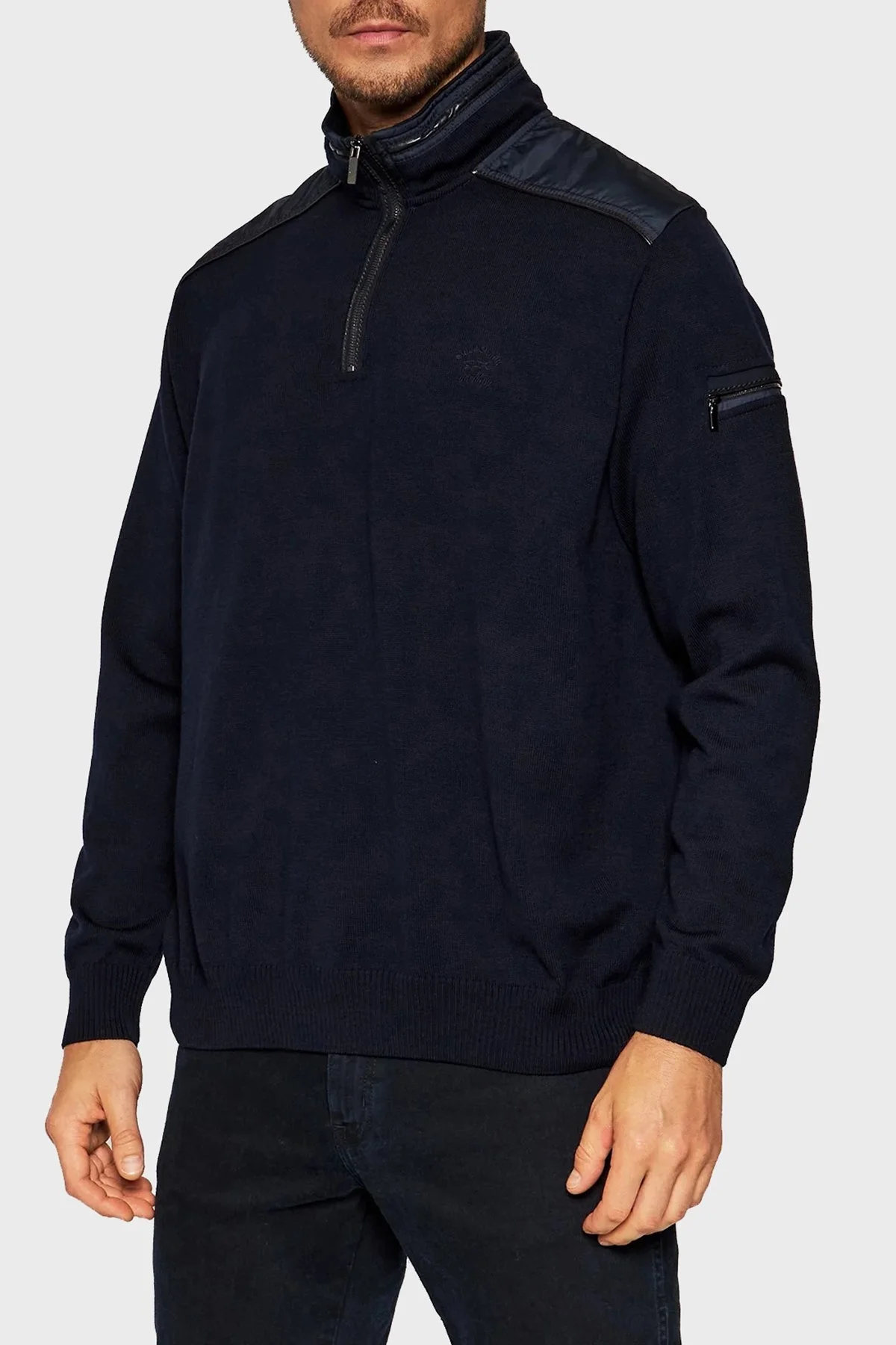 Paul & Shark Yünlü Regular Fit Yarım Fermuarlı Dik Yaka Erkek Sweat 11311102 050 LACİVERT - 1