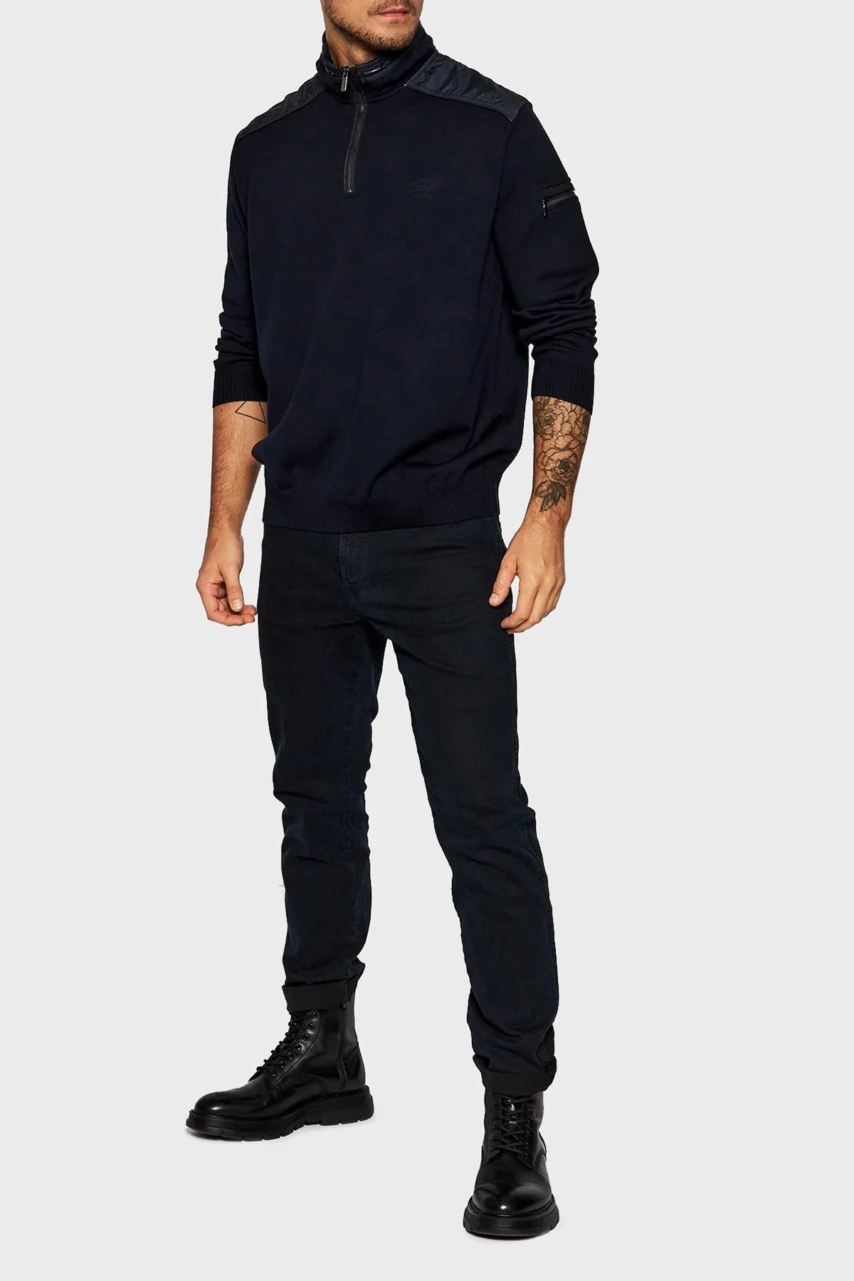 Paul & Shark Yünlü Regular Fit Yarım Fermuarlı Dik Yaka Erkek Sweat 11311102 050 LACİVERT - 2