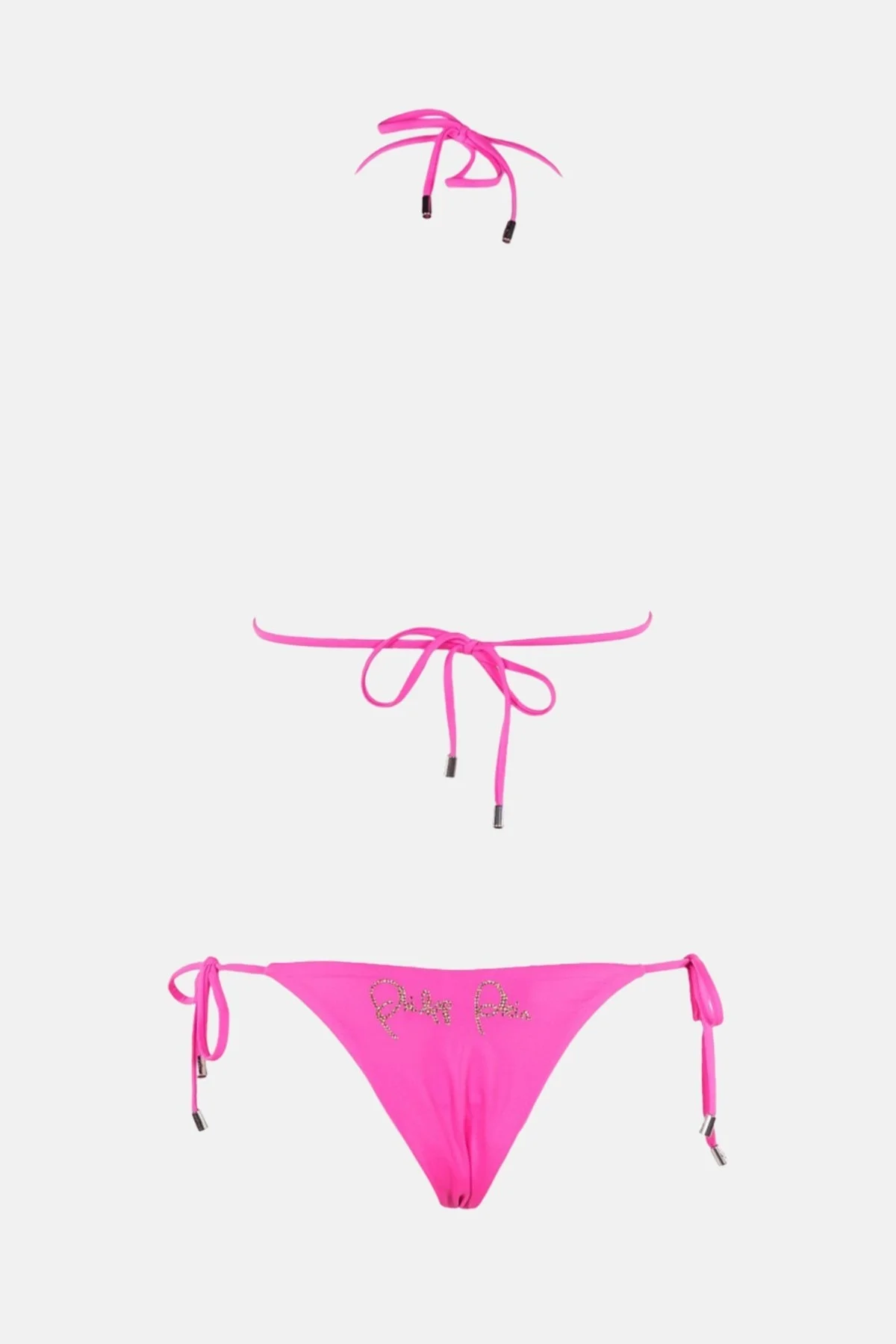 Philipp Plein Boyundan Bağlamalı Logo Detaylı Bayan Bikini CDPPT1049 FUŞYA - 3