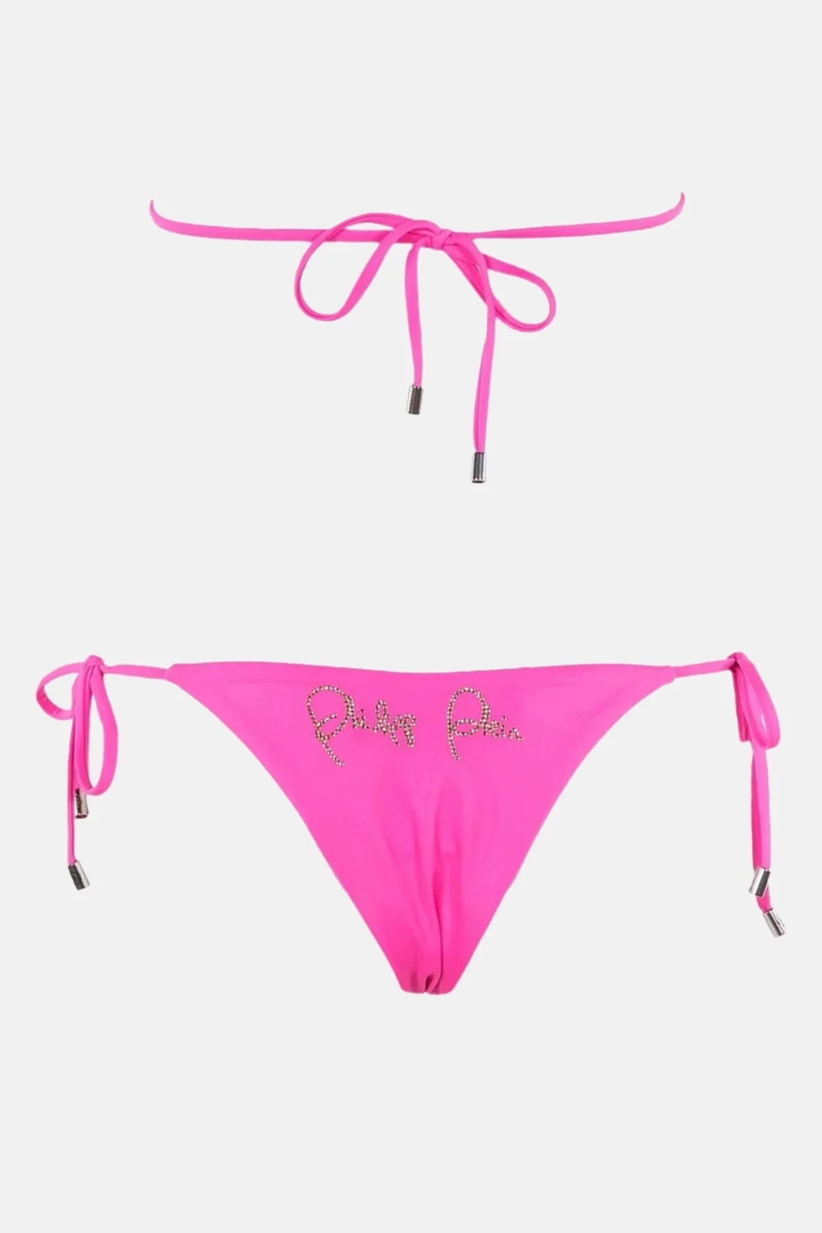 Philipp Plein Boyundan Bağlamalı Logo Detaylı Bayan Bikini CDPPT1049 FUŞYA - 6