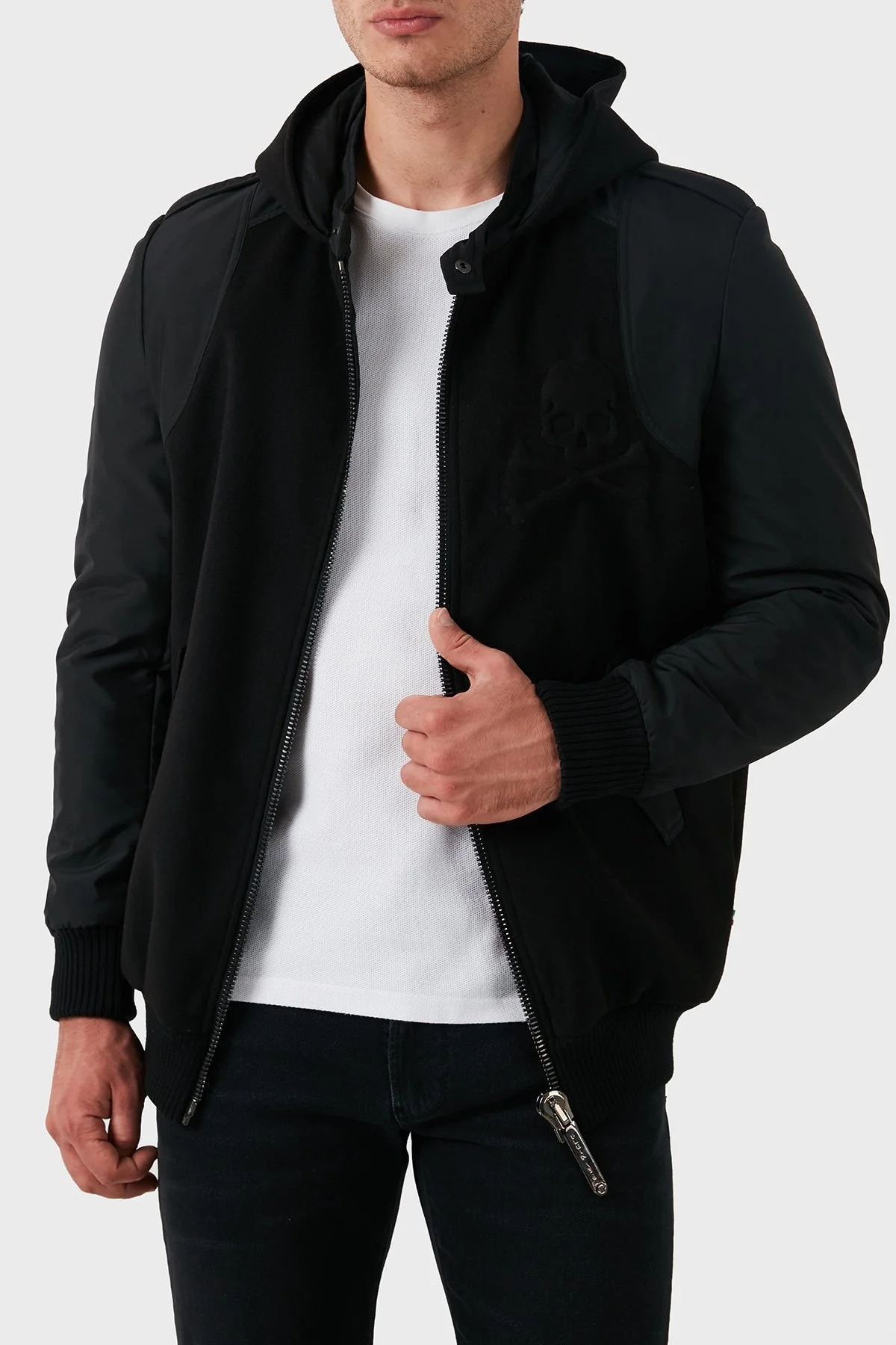 Philipp Plein Kapüşonlu Fermuarlı Erkek Sweat HM211410 02 SİYAH - 1