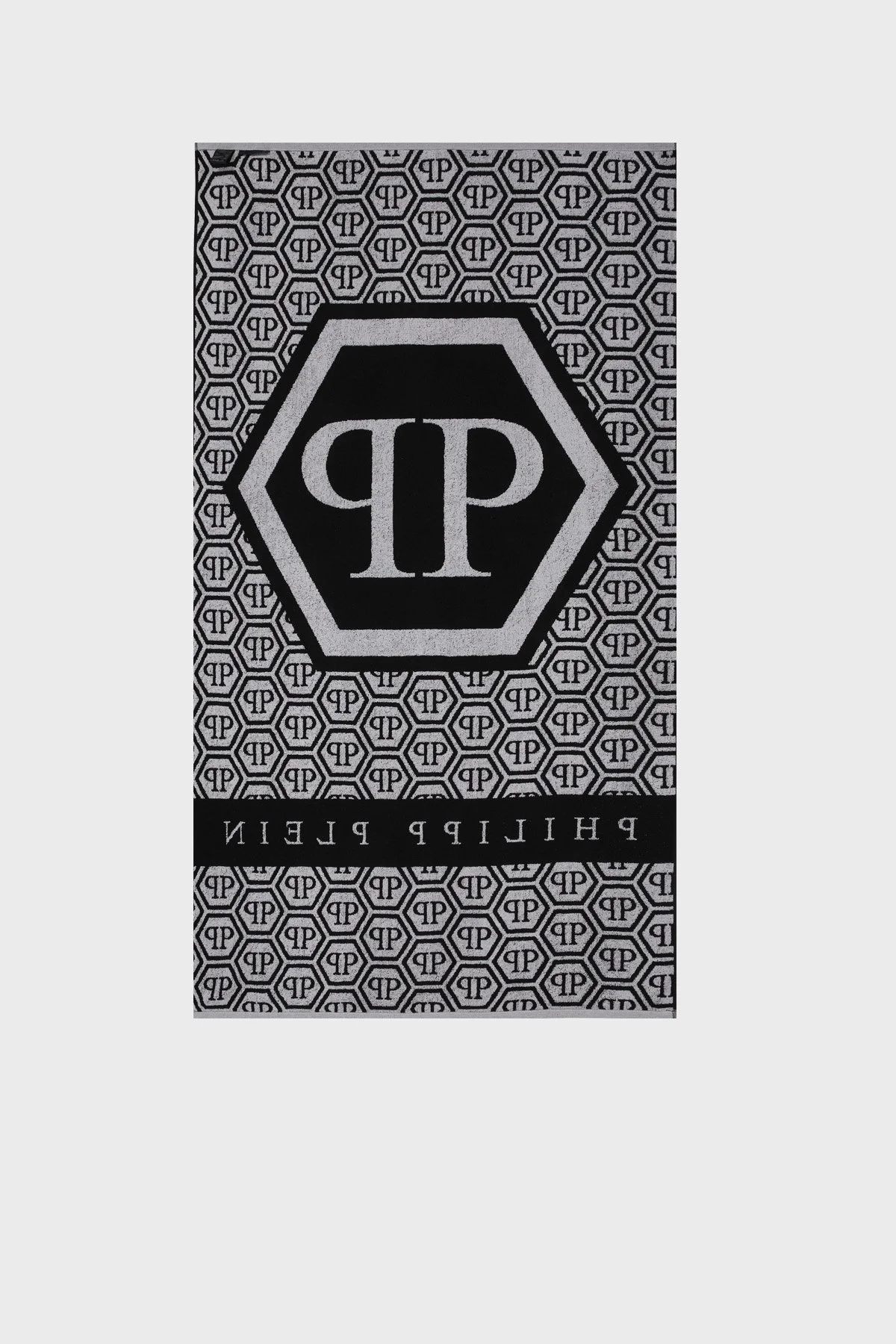 Philipp Plein Logolu % 100 Yumuşak Pamuklu Unisex Plaj Havlusu TMPP0399 SİYAH - 1