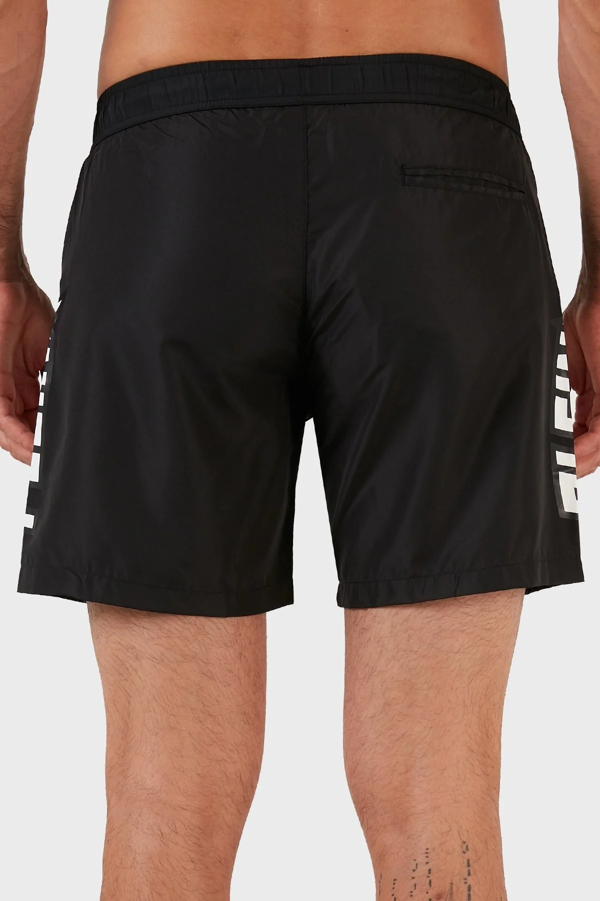 Philipp Plein Logolu Deniz Şortu Belden Bağlamalı Erkek Mayo Short CUPP06M0199 SİYAH - 5