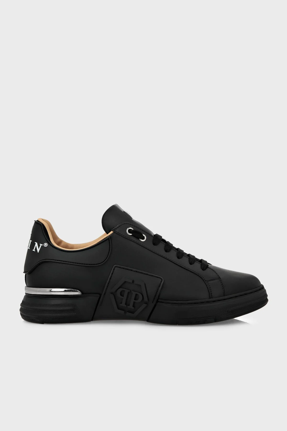 Philipp Plein Logolu Hakiki Deri Sneaker Erkek Ayakkabı FABS USC0263 PLE010N 02 SİYAH - 1