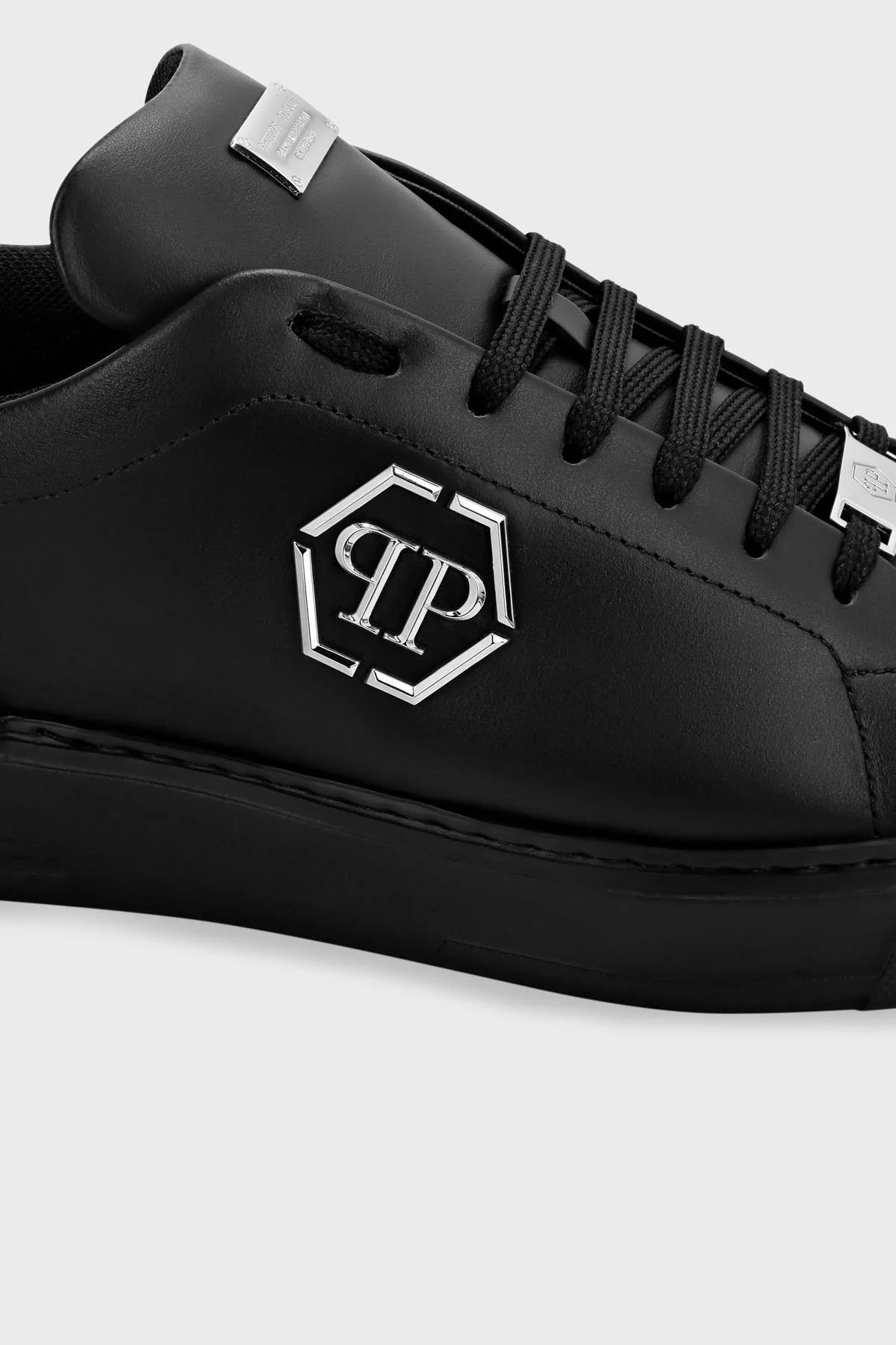 Philipp Plein Logolu Hakiki Deri Sneaker Erkek Ayakkabı FABS USC0379 PLE075N 0202 SİYAH-SİYAH - 3