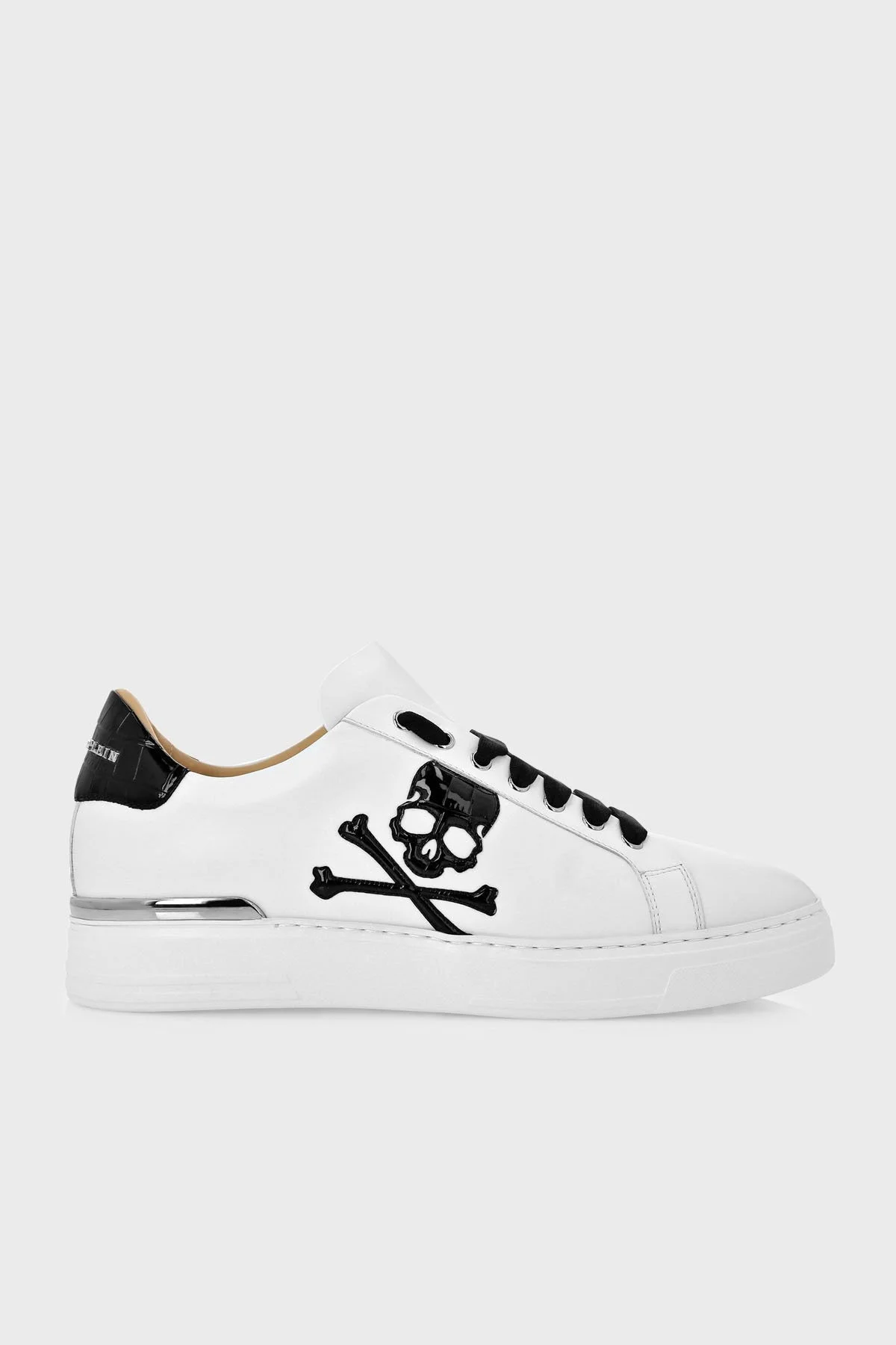 Philipp Plein Logolu Hakiki Deri Sneaker Erkek Ayakkabı FACS USC0501 PLE075N 0102 BEYAZ - 1