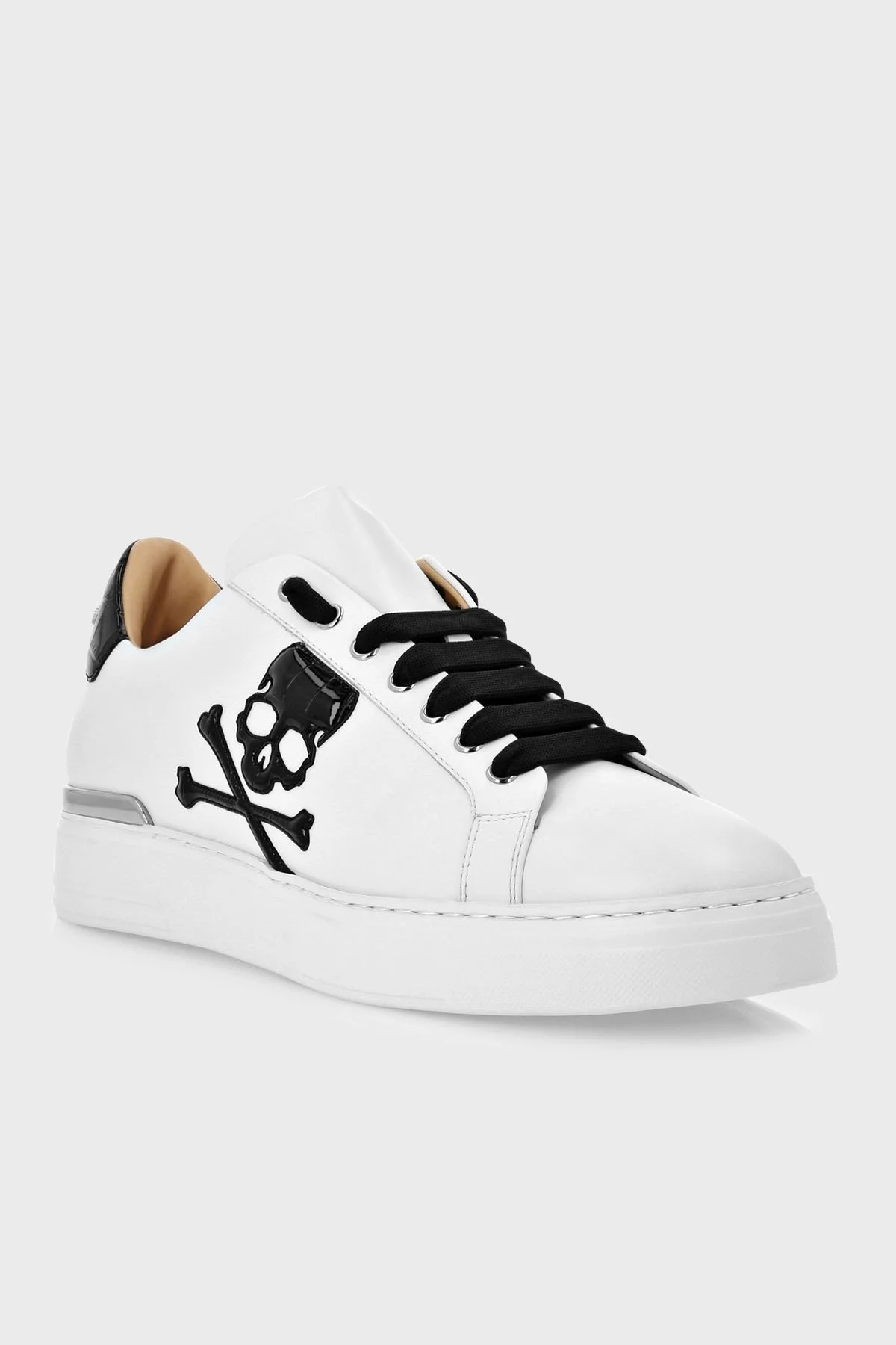 Philipp Plein Logolu Hakiki Deri Sneaker Erkek Ayakkabı FACS USC0501 PLE075N 0102 BEYAZ - 2