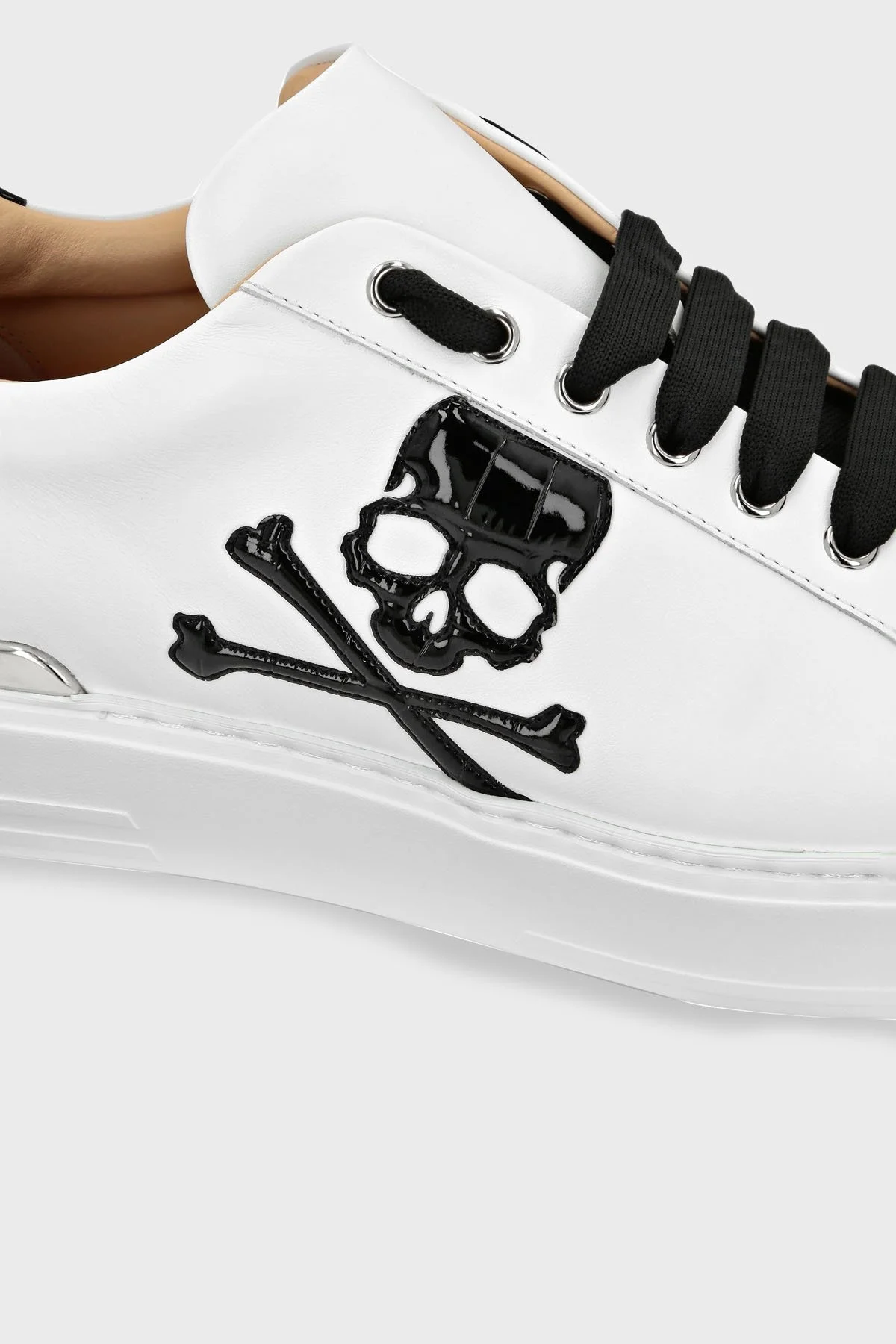 Philipp Plein Logolu Hakiki Deri Sneaker Erkek Ayakkabı FACS USC0501 PLE075N 0102 BEYAZ - 5