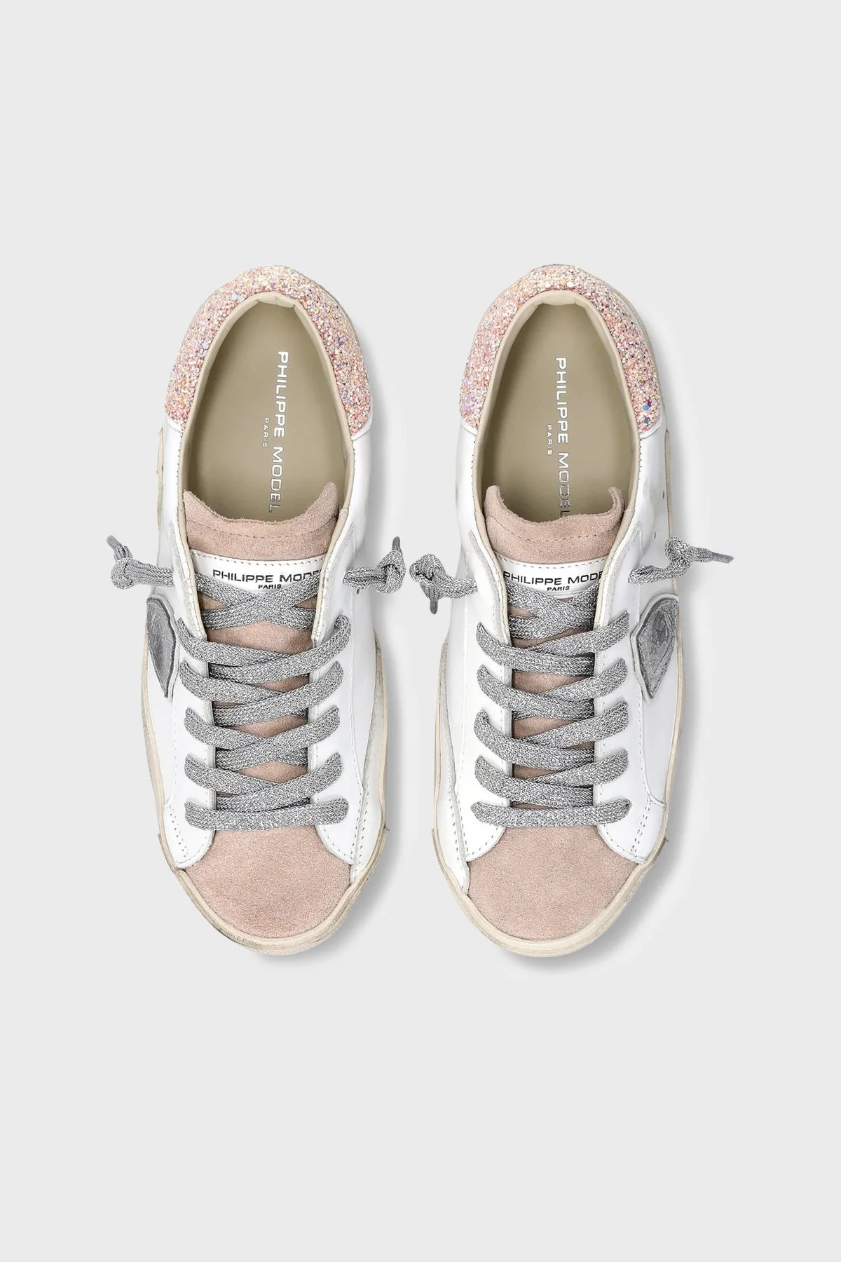 Philippe Model Deri Logolu Sneaker Bayan Ayakkabı PRLDVG06VG06 BEYAZ-GOLD - 3