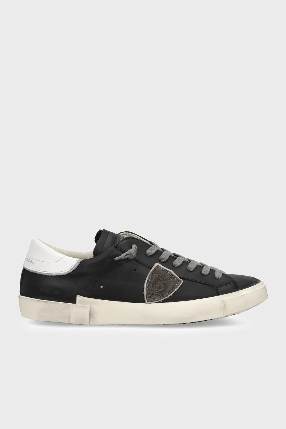 Philippe Model Deri Logolu Sneaker Erkek Ayakkabı PRLUV039 Siyah-beyaz - 1