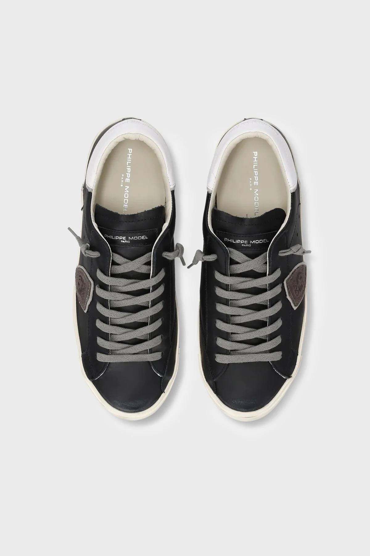 Philippe Model Deri Logolu Sneaker Erkek Ayakkabı PRLUV039 Siyah-beyaz - 3