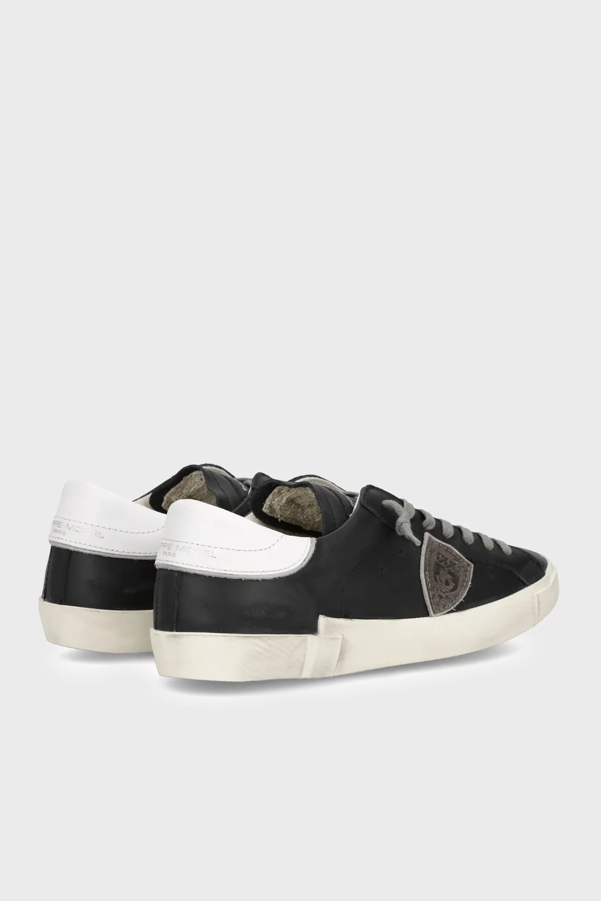 Philippe Model Deri Logolu Sneaker Erkek Ayakkabı PRLUV039 Siyah-beyaz - 4
