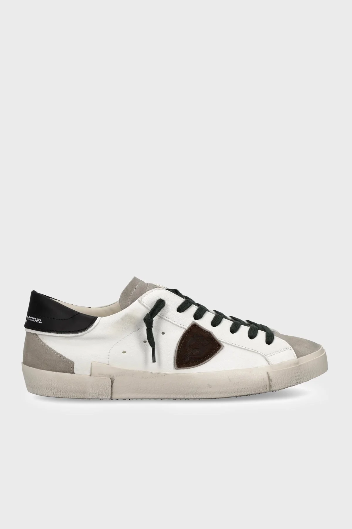 Philippe Model Deri Logolu Sneaker Erkek Ayakkabı PRLUWX55 Beyaz-siyah - 1
