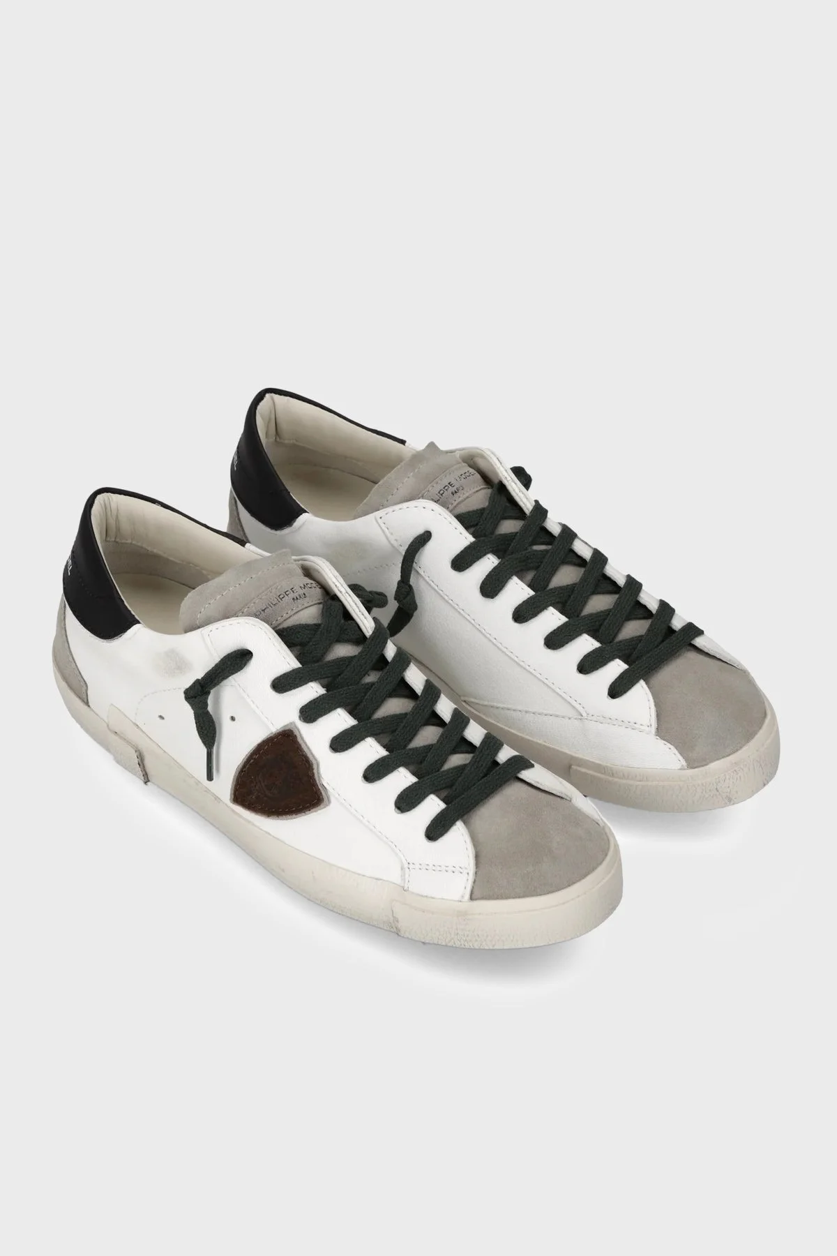 Philippe Model Deri Logolu Sneaker Erkek Ayakkabı PRLUWX55 Beyaz-siyah - 2
